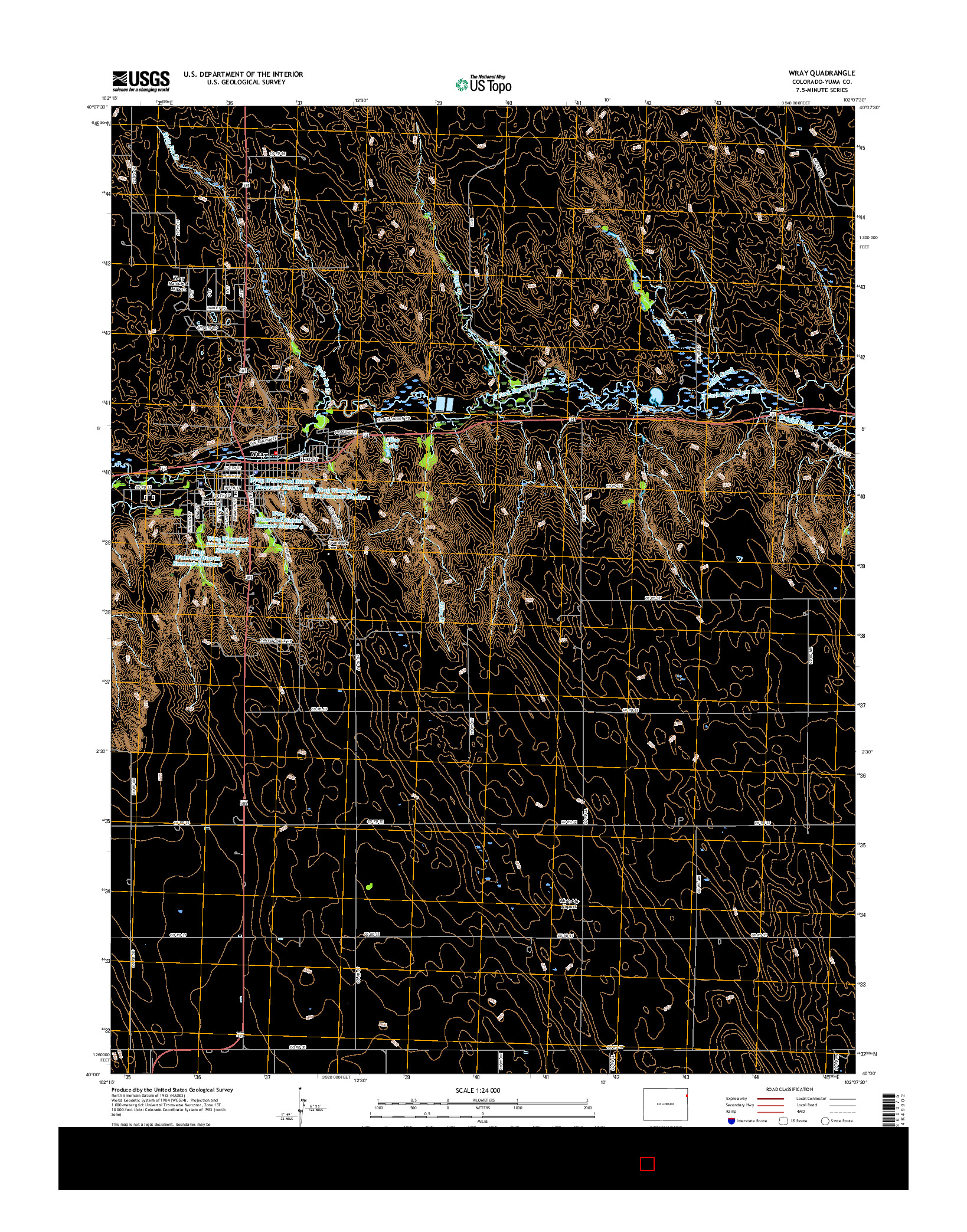 USGS US TOPO 7.5-MINUTE MAP FOR WRAY, CO 2016