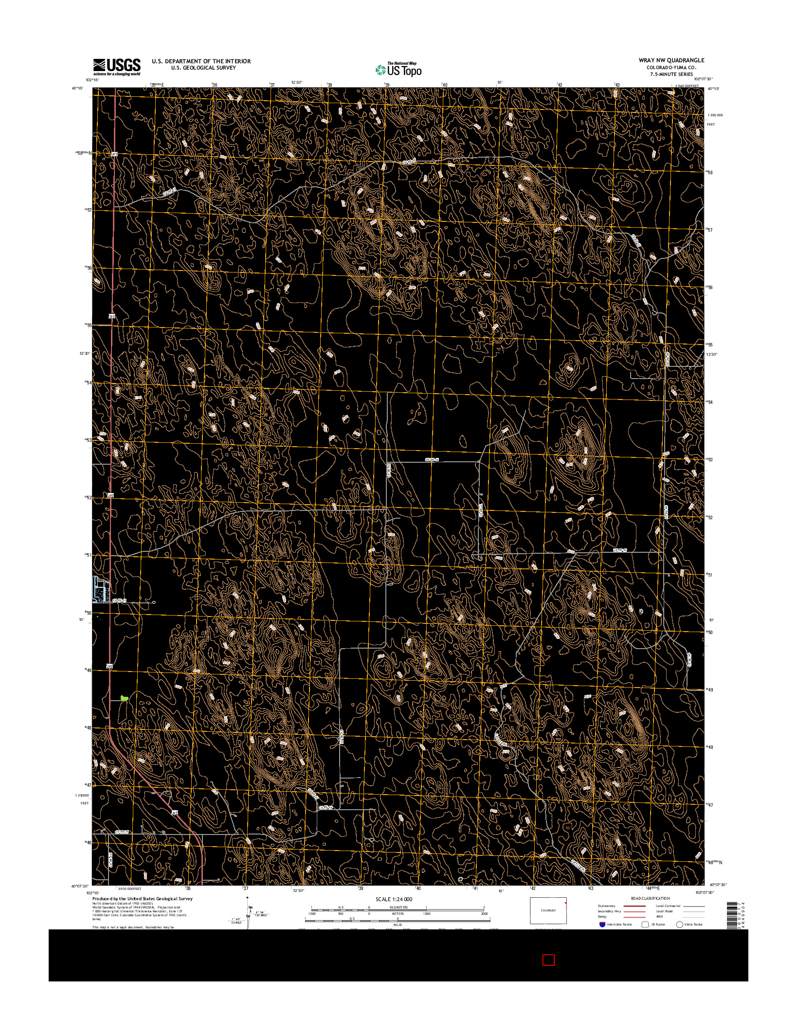 USGS US TOPO 7.5-MINUTE MAP FOR WRAY NW, CO 2016