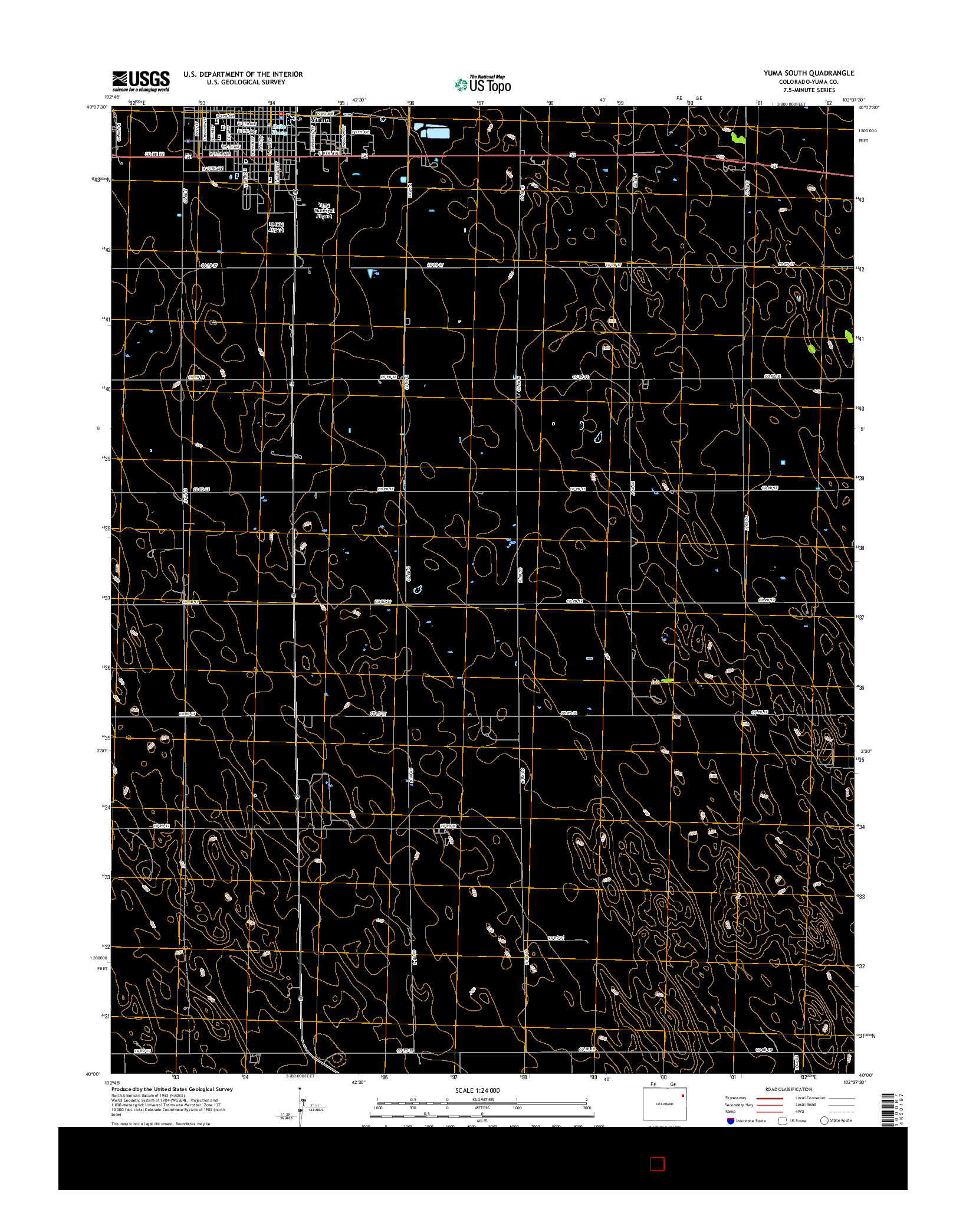 USGS US TOPO 7.5-MINUTE MAP FOR YUMA SOUTH, CO 2016