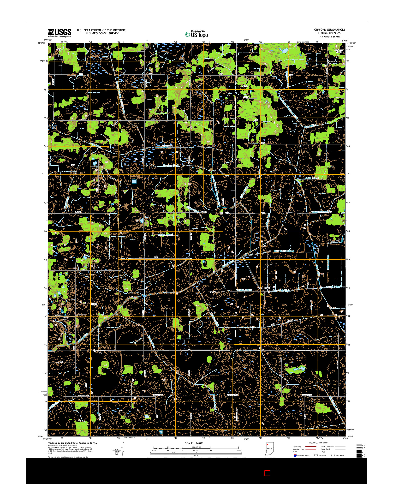 USGS US TOPO 7.5-MINUTE MAP FOR GIFFORD, IN 2016