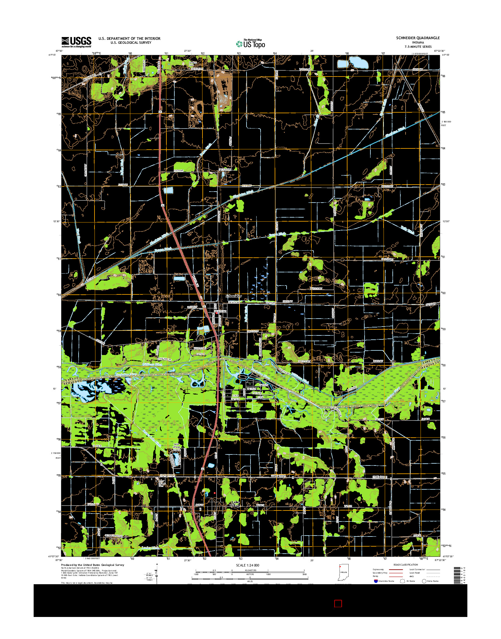 USGS US TOPO 7.5-MINUTE MAP FOR SCHNEIDER, IN 2016