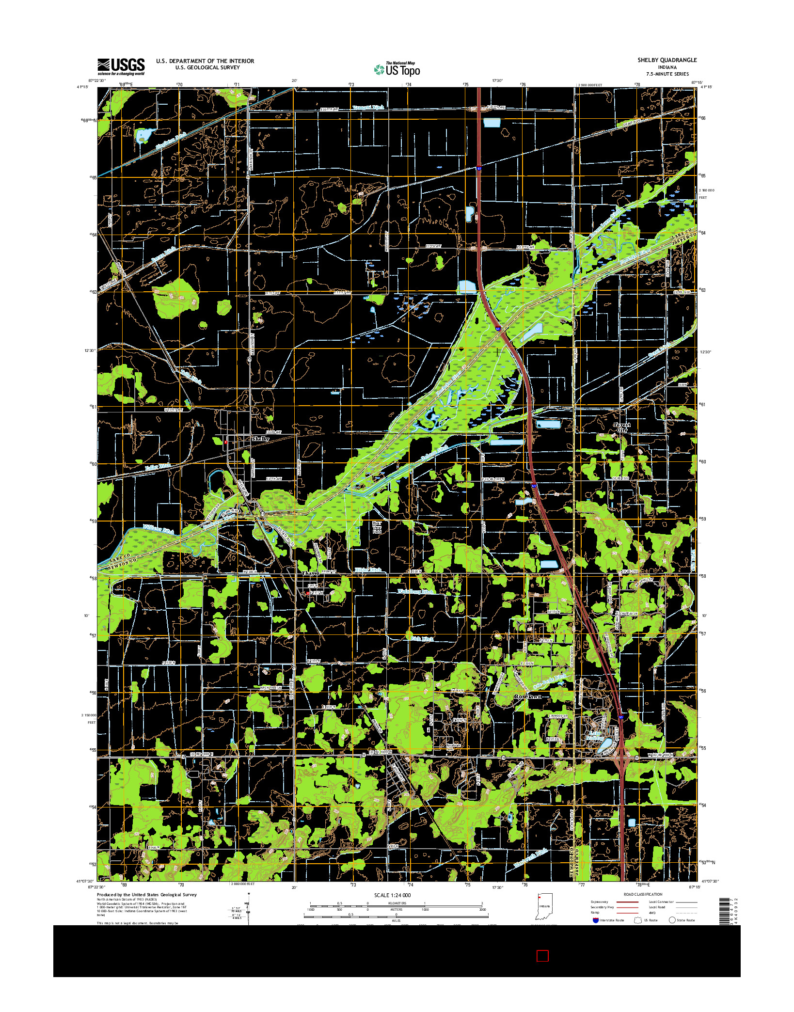 USGS US TOPO 7.5-MINUTE MAP FOR SHELBY, IN 2016