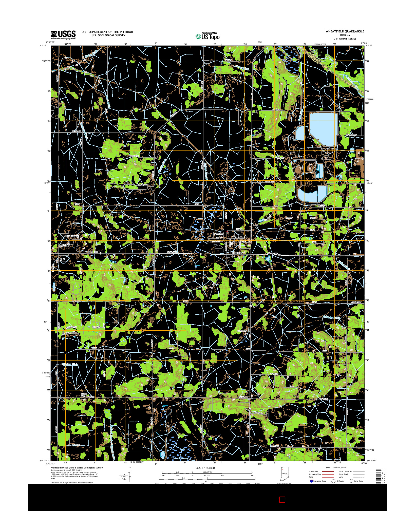 USGS US TOPO 7.5-MINUTE MAP FOR WHEATFIELD, IN 2016
