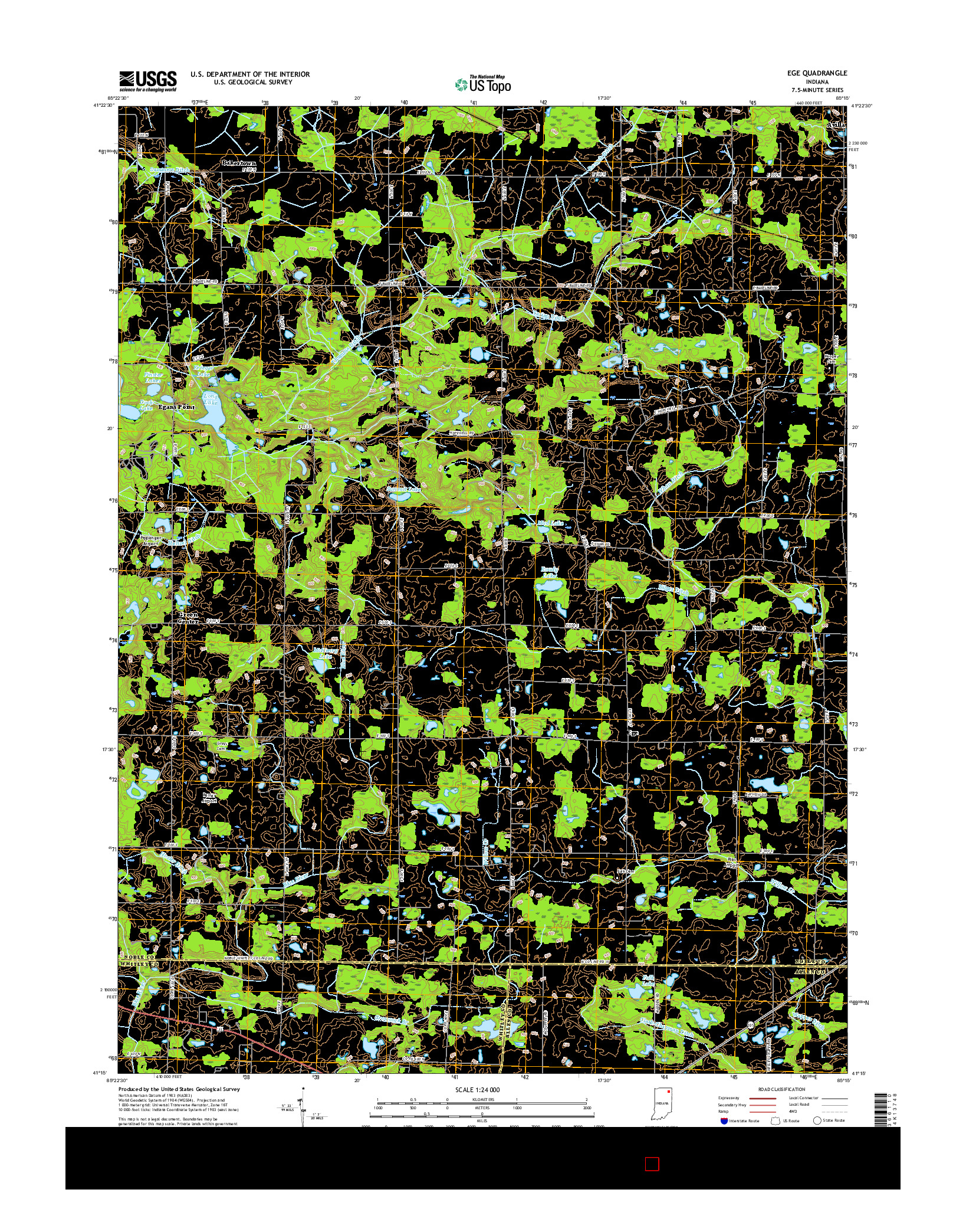 USGS US TOPO 7.5-MINUTE MAP FOR EGE, IN 2016