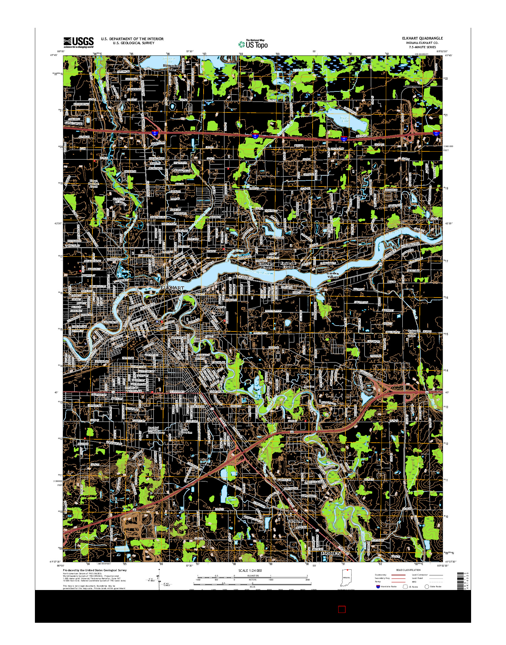 USGS US TOPO 7.5-MINUTE MAP FOR ELKHART, IN 2016