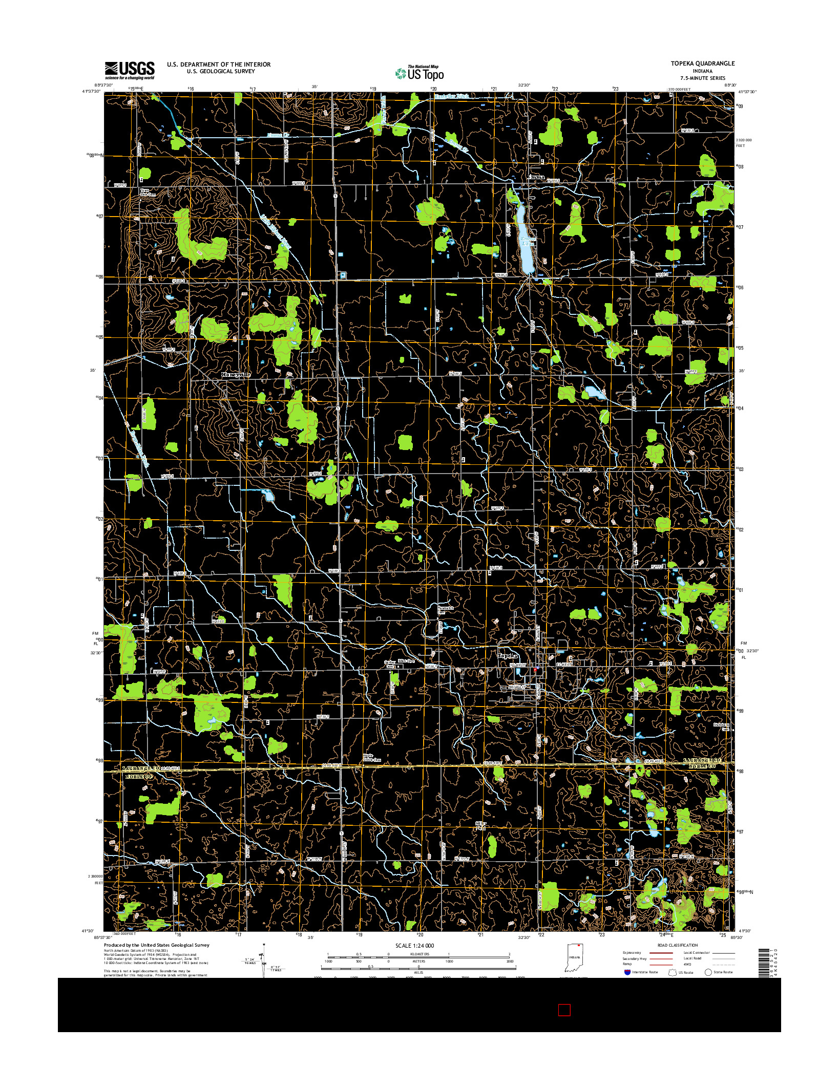 USGS US TOPO 7.5-MINUTE MAP FOR TOPEKA, IN 2016