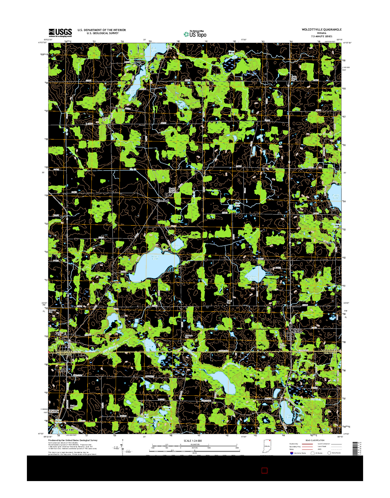 USGS US TOPO 7.5-MINUTE MAP FOR WOLCOTTVILLE, IN 2016