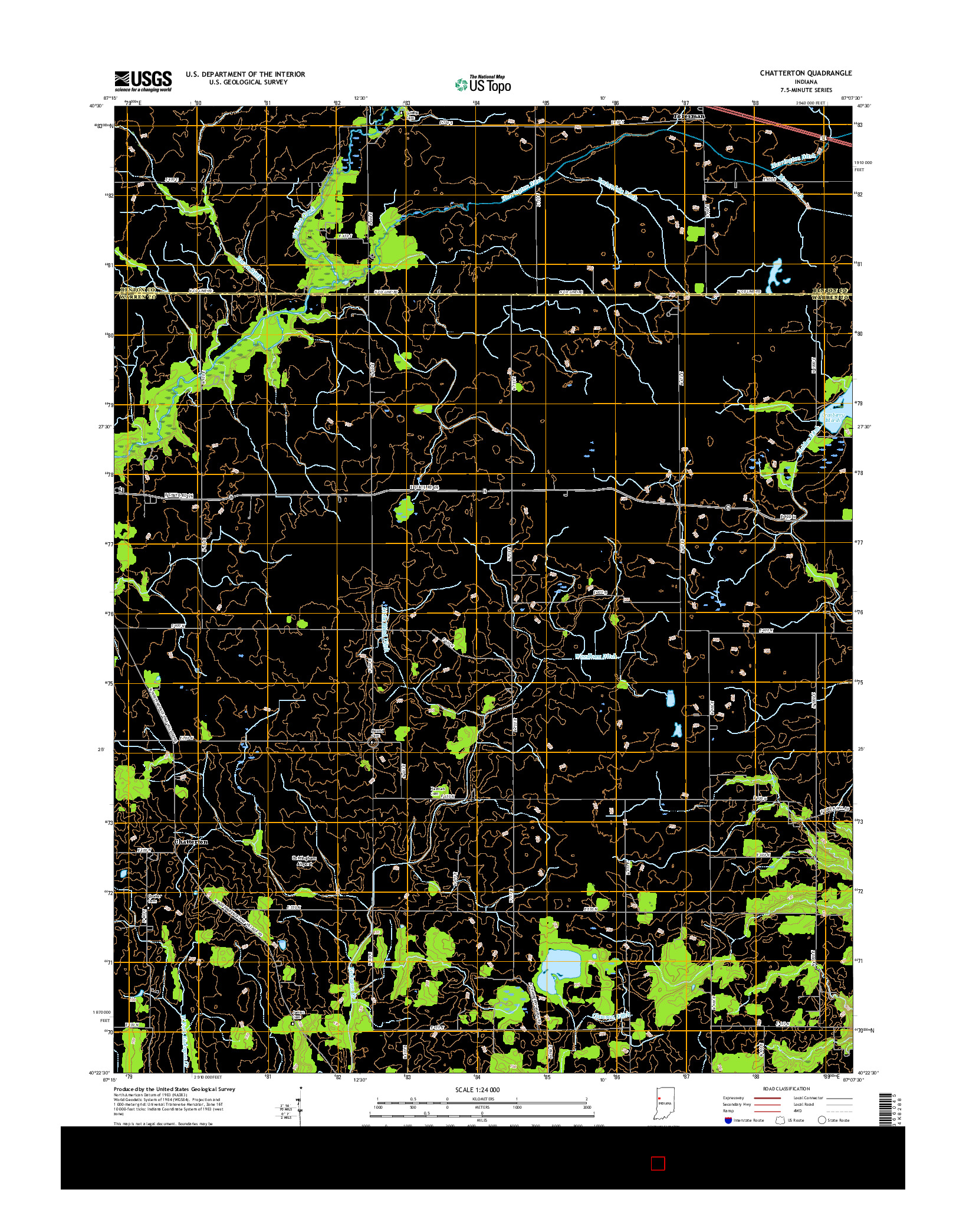 USGS US TOPO 7.5-MINUTE MAP FOR CHATTERTON, IN 2016