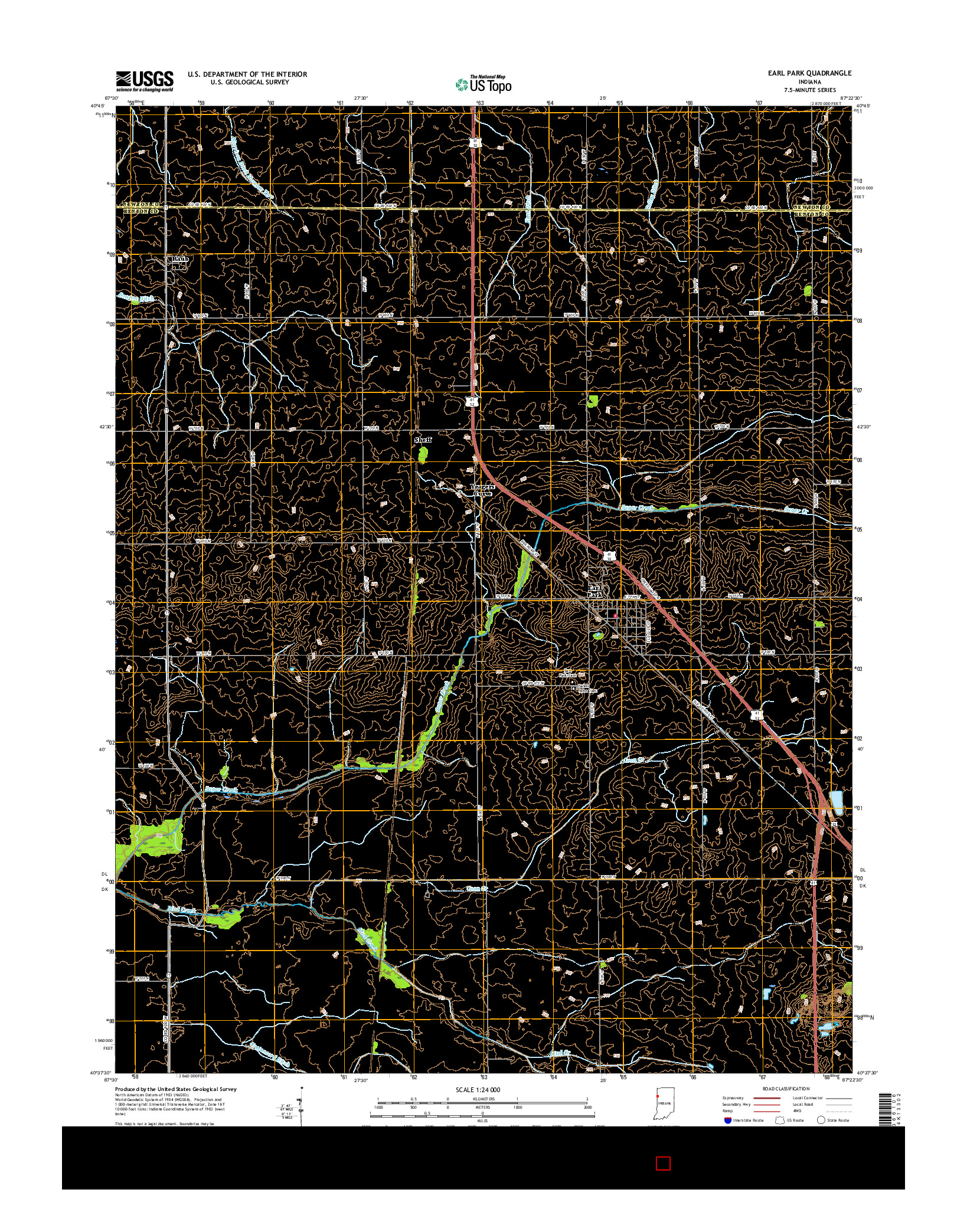 USGS US TOPO 7.5-MINUTE MAP FOR EARL PARK, IN 2016