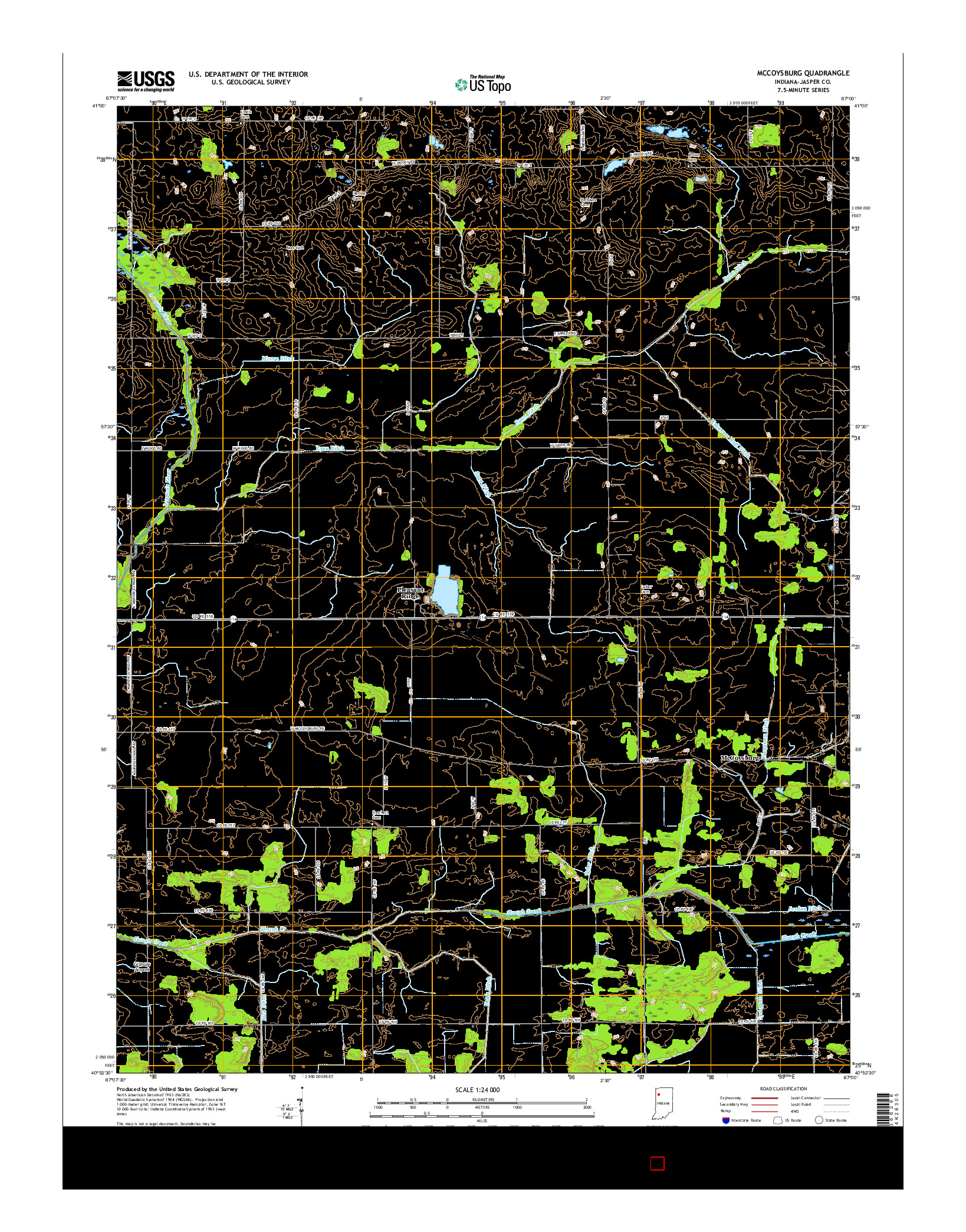 USGS US TOPO 7.5-MINUTE MAP FOR MCCOYSBURG, IN 2016