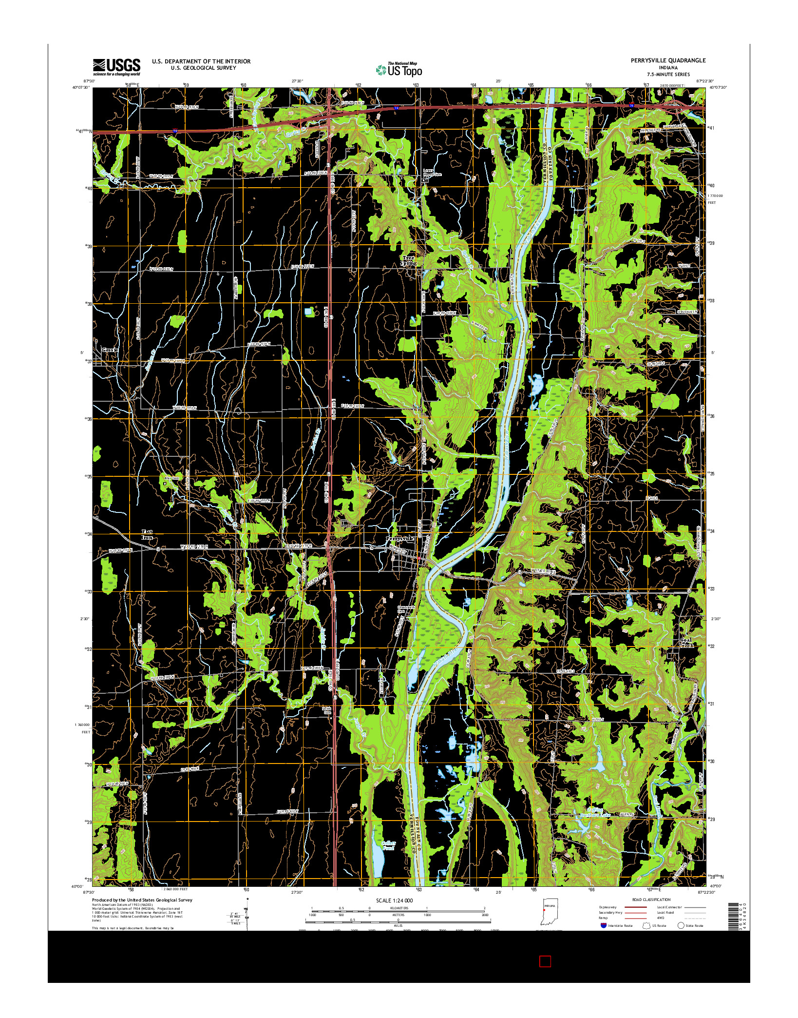 USGS US TOPO 7.5-MINUTE MAP FOR PERRYSVILLE, IN 2016