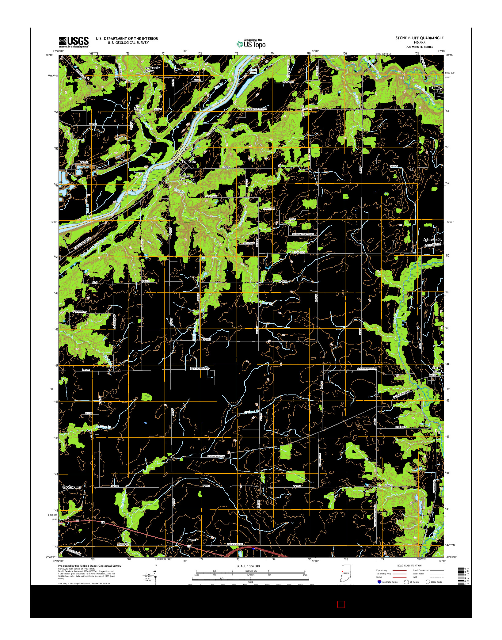 USGS US TOPO 7.5-MINUTE MAP FOR STONE BLUFF, IN 2016