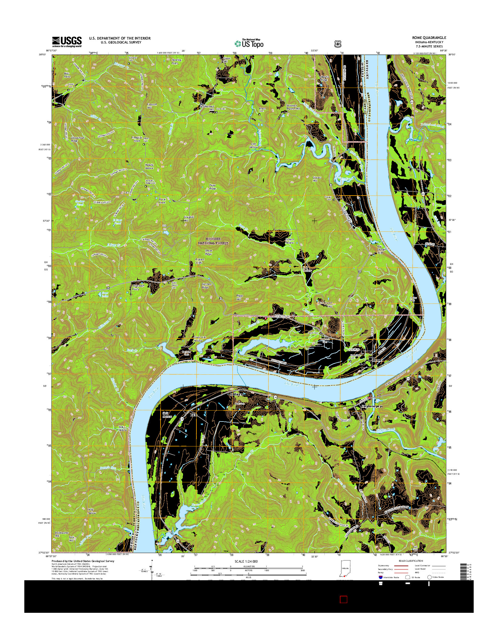 USGS US TOPO 7.5-MINUTE MAP FOR ROME, IN-KY 2016