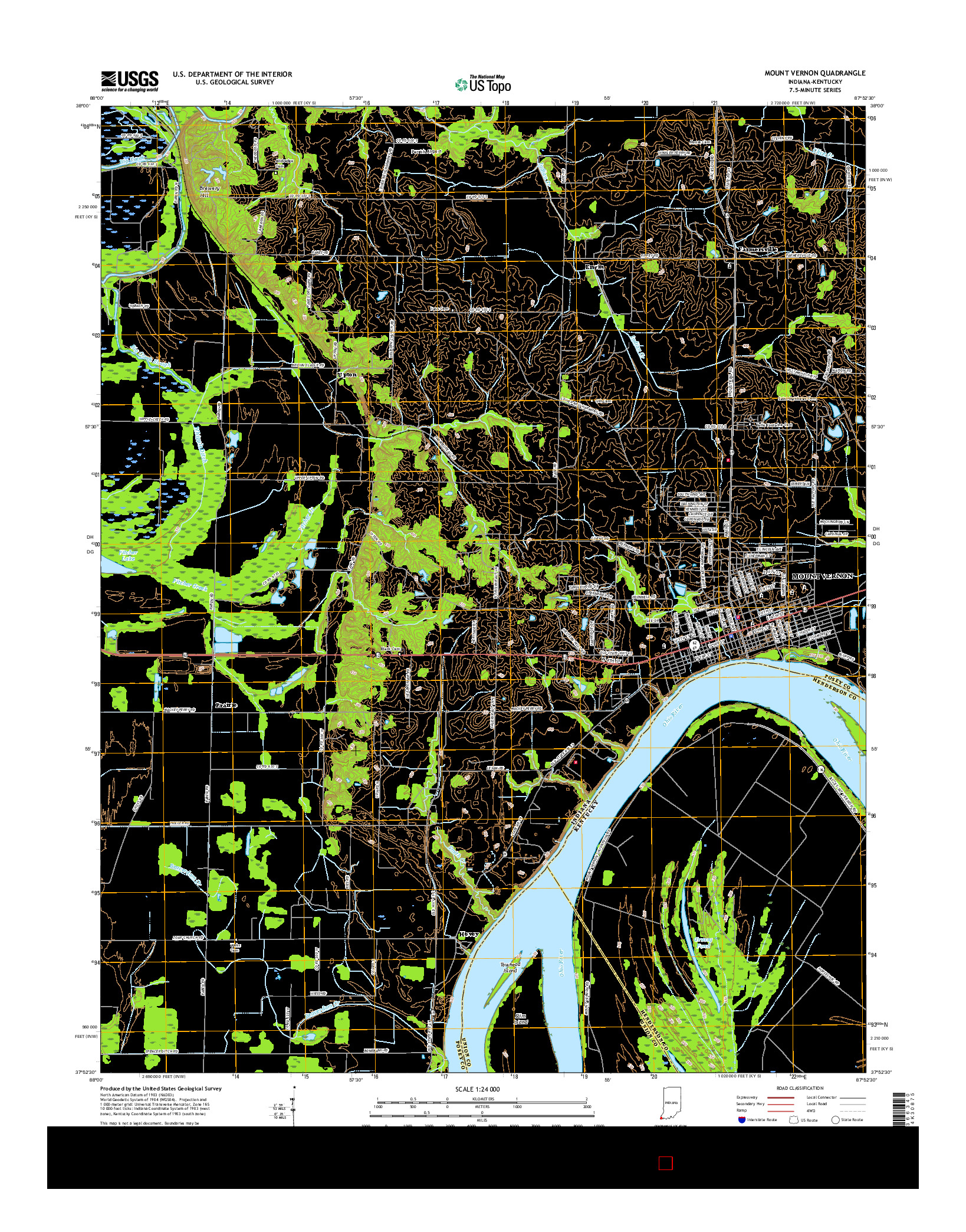 USGS US TOPO 7.5-MINUTE MAP FOR MOUNT VERNON, IN-KY 2016