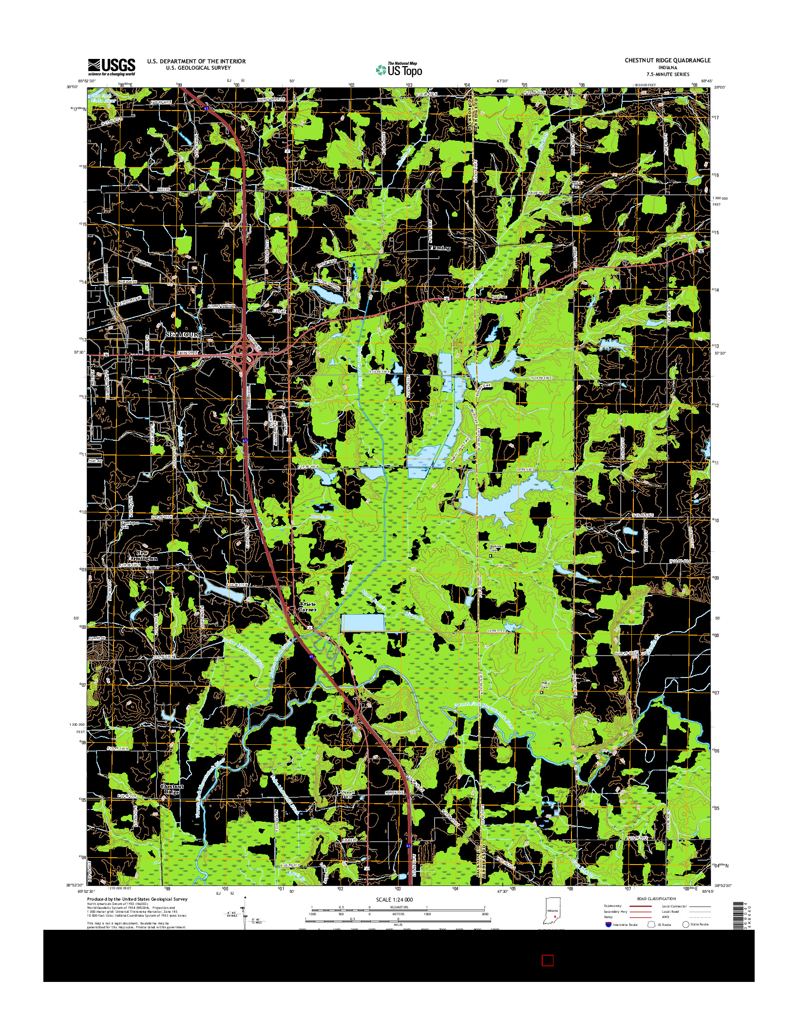 USGS US TOPO 7.5-MINUTE MAP FOR CHESTNUT RIDGE, IN 2016