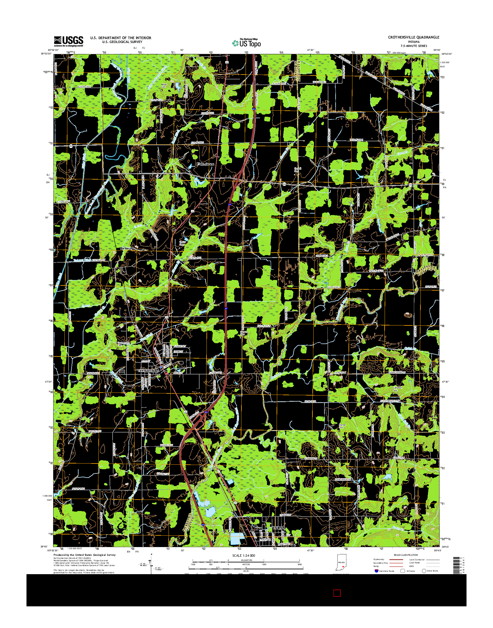 USGS US TOPO 7.5-MINUTE MAP FOR CROTHERSVILLE, IN 2016