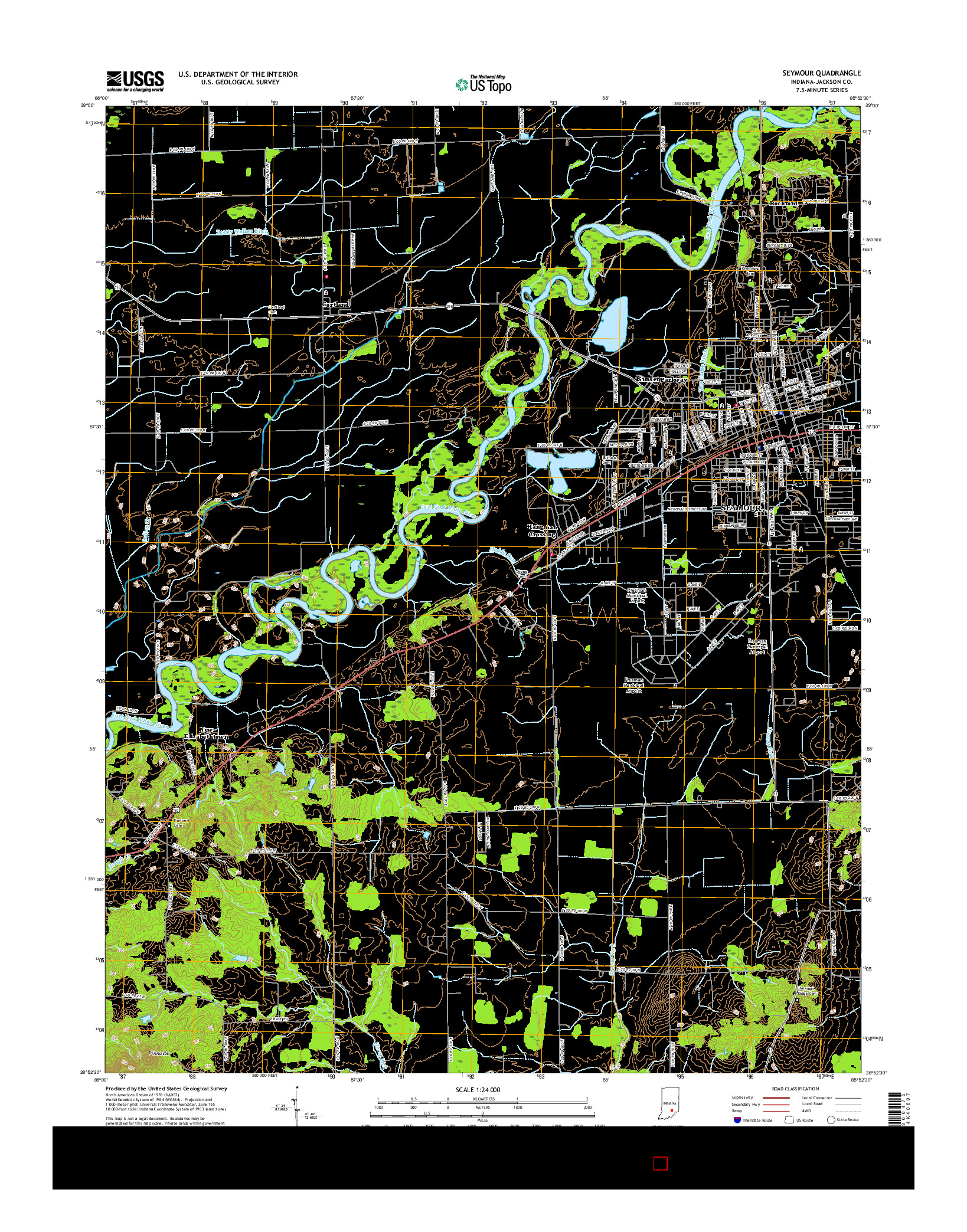 USGS US TOPO 7.5-MINUTE MAP FOR SEYMOUR, IN 2016