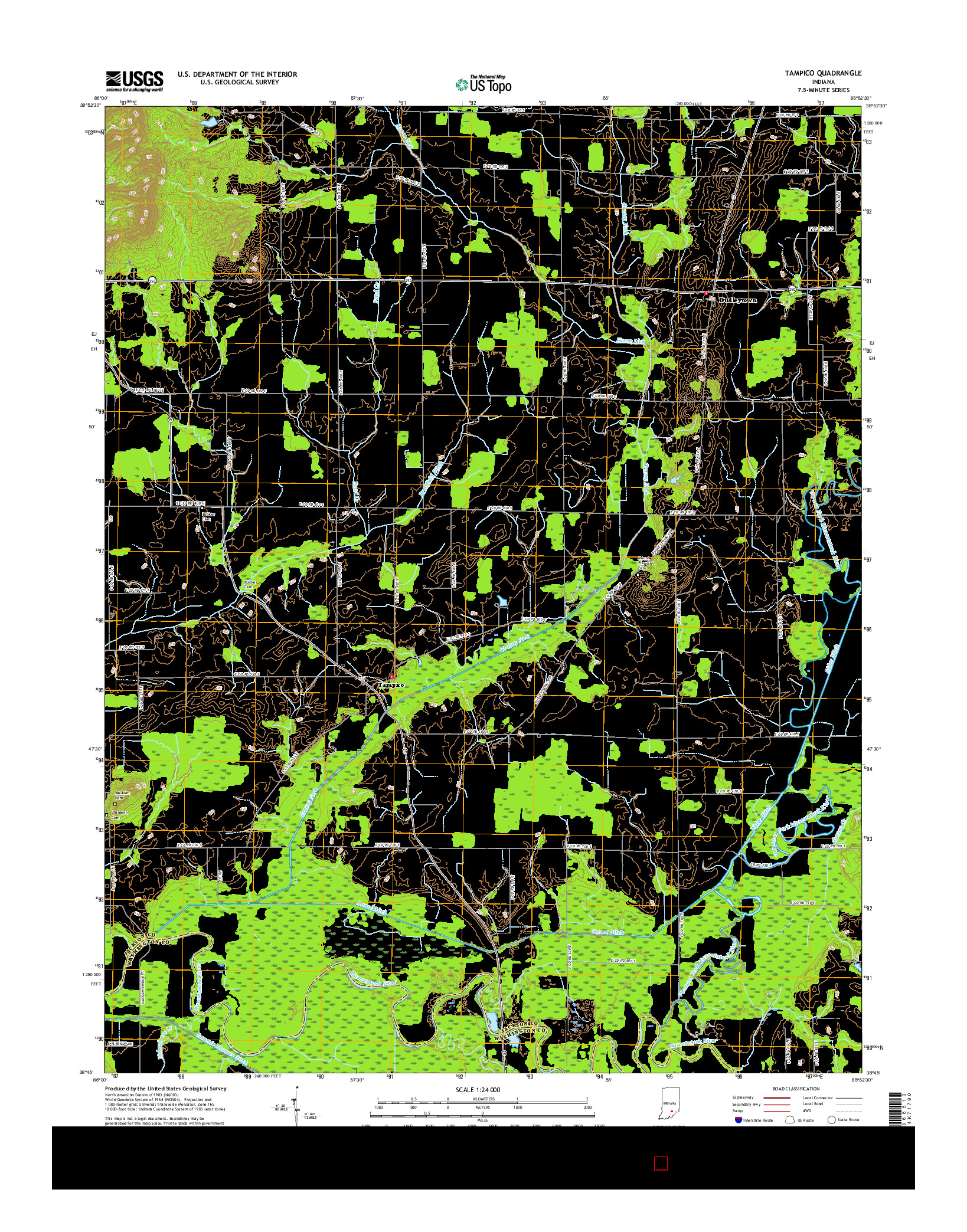 USGS US TOPO 7.5-MINUTE MAP FOR TAMPICO, IN 2016