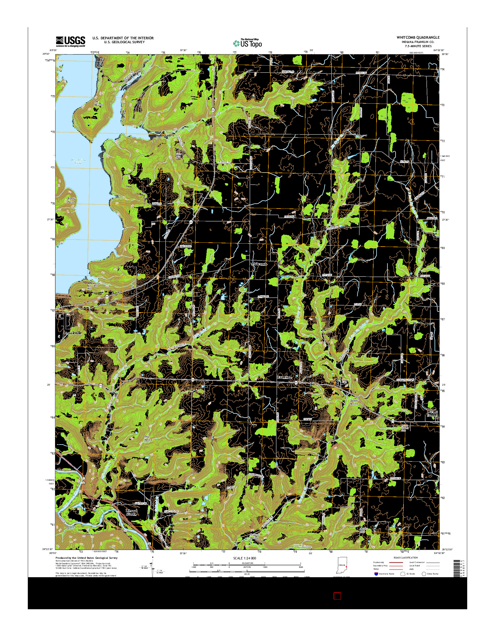 USGS US TOPO 7.5-MINUTE MAP FOR WHITCOMB, IN 2016