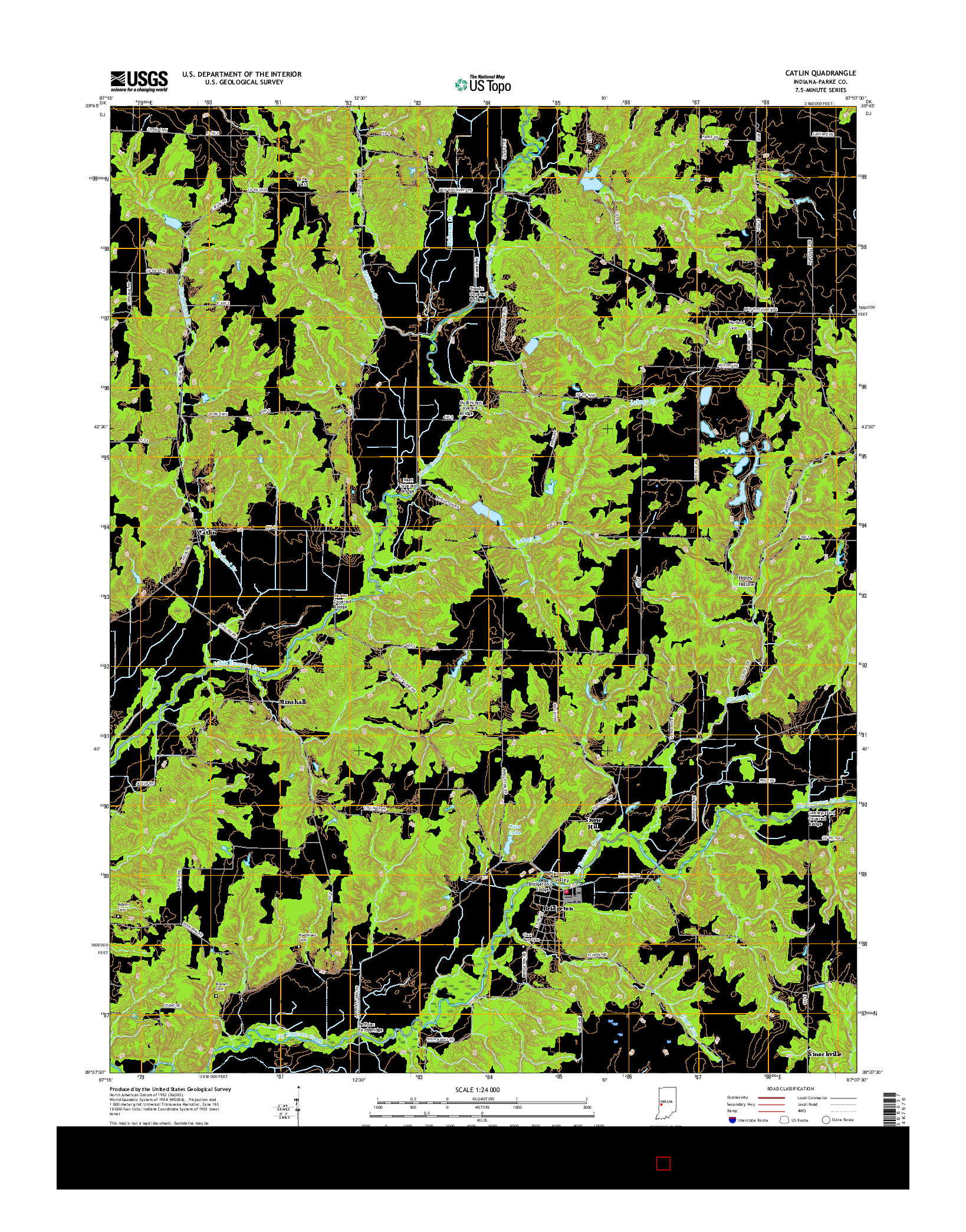 USGS US TOPO 7.5-MINUTE MAP FOR CATLIN, IN 2016