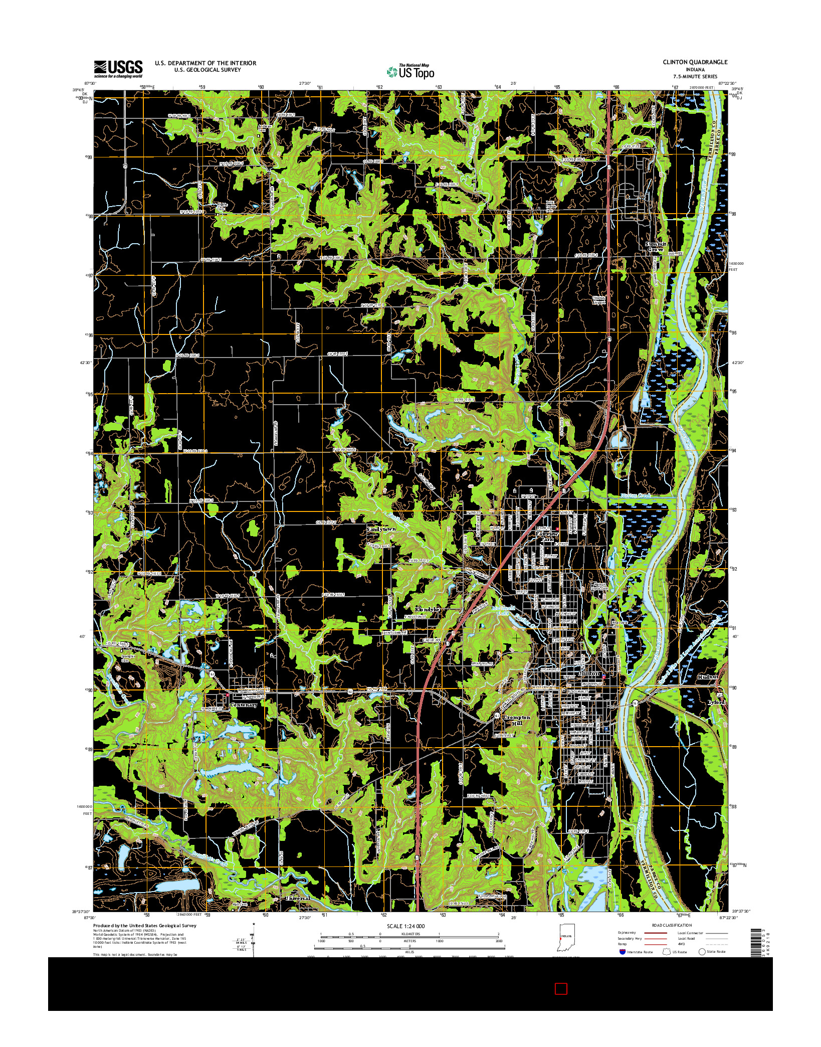 USGS US TOPO 7.5-MINUTE MAP FOR CLINTON, IN 2016