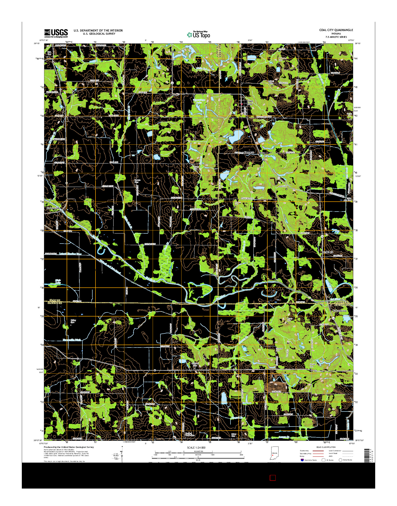 USGS US TOPO 7.5-MINUTE MAP FOR COAL CITY, IN 2016