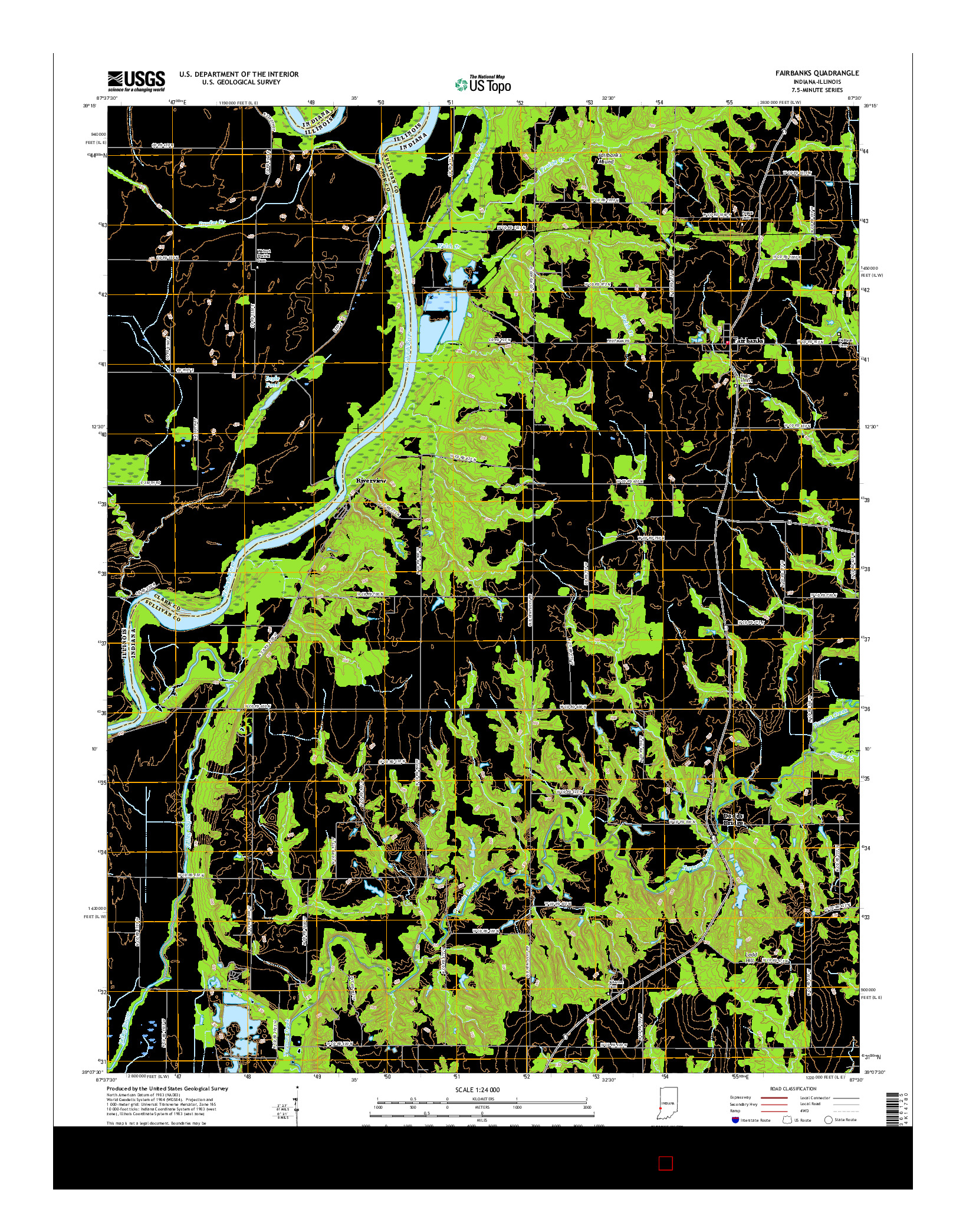 USGS US TOPO 7.5-MINUTE MAP FOR FAIRBANKS, IN-IL 2016