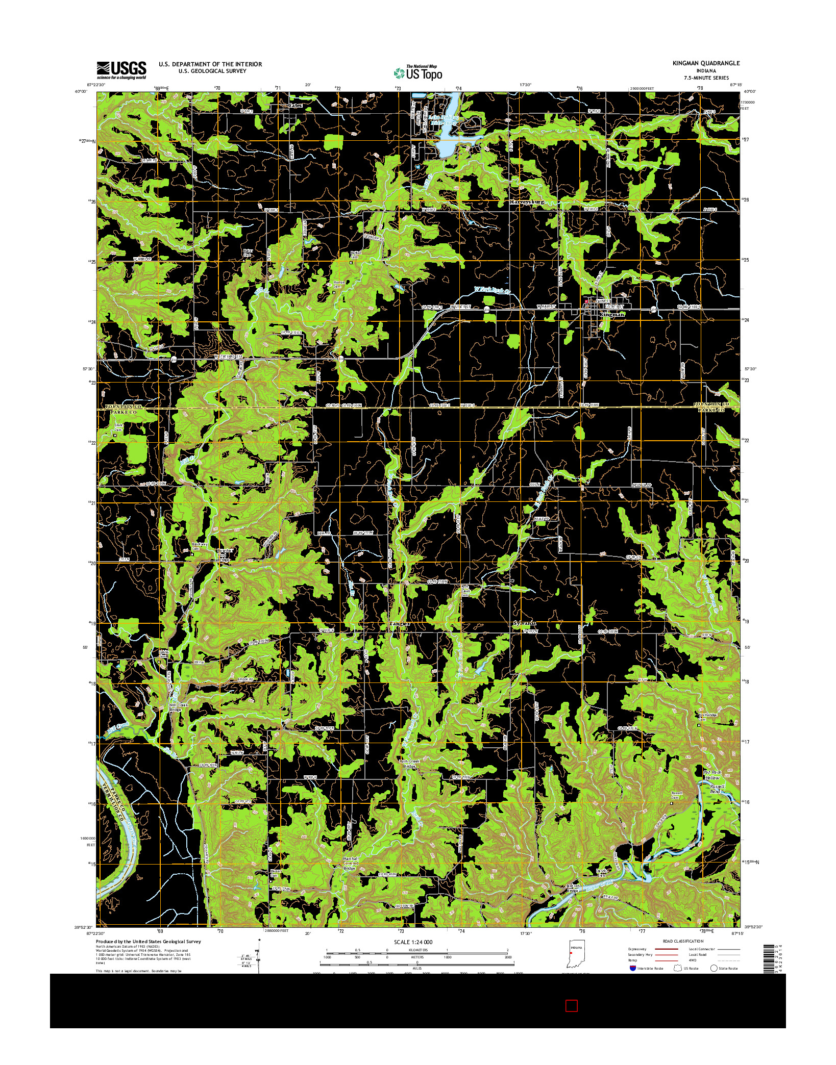 USGS US TOPO 7.5-MINUTE MAP FOR KINGMAN, IN 2016