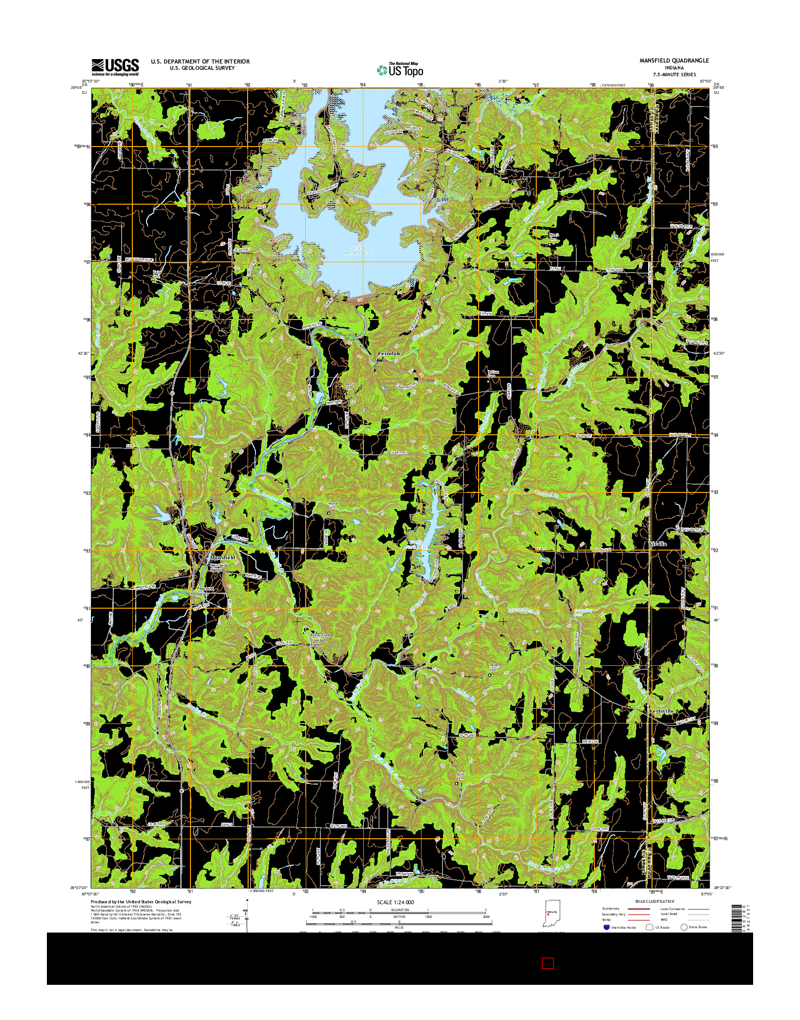 USGS US TOPO 7.5-MINUTE MAP FOR MANSFIELD, IN 2016