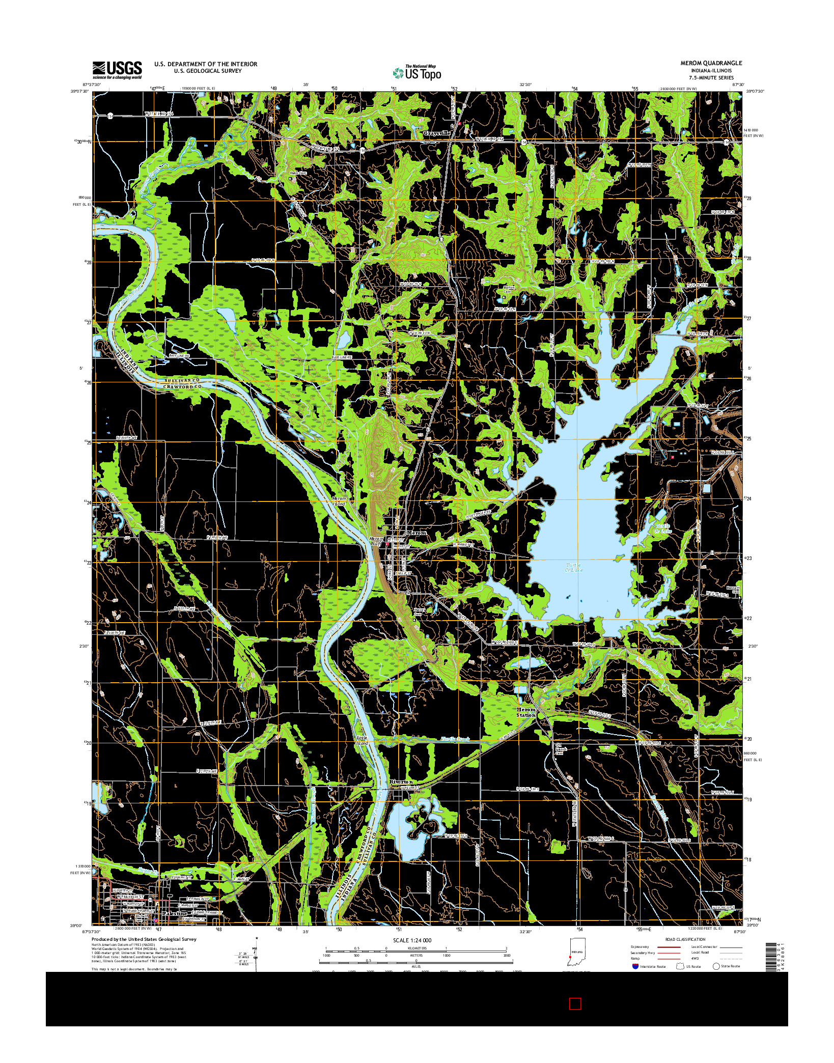 USGS US TOPO 7.5-MINUTE MAP FOR MEROM, IN-IL 2016