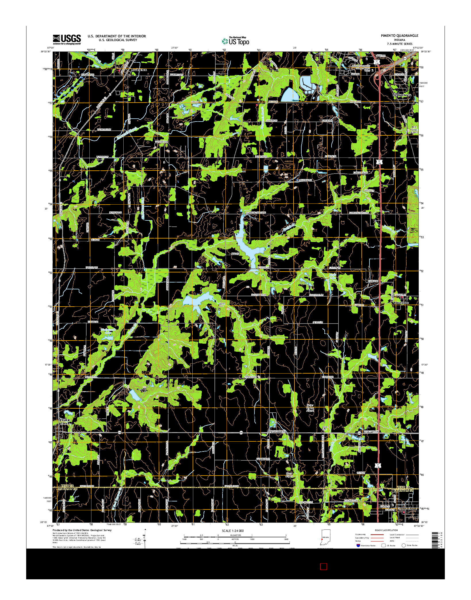 USGS US TOPO 7.5-MINUTE MAP FOR PIMENTO, IN 2016