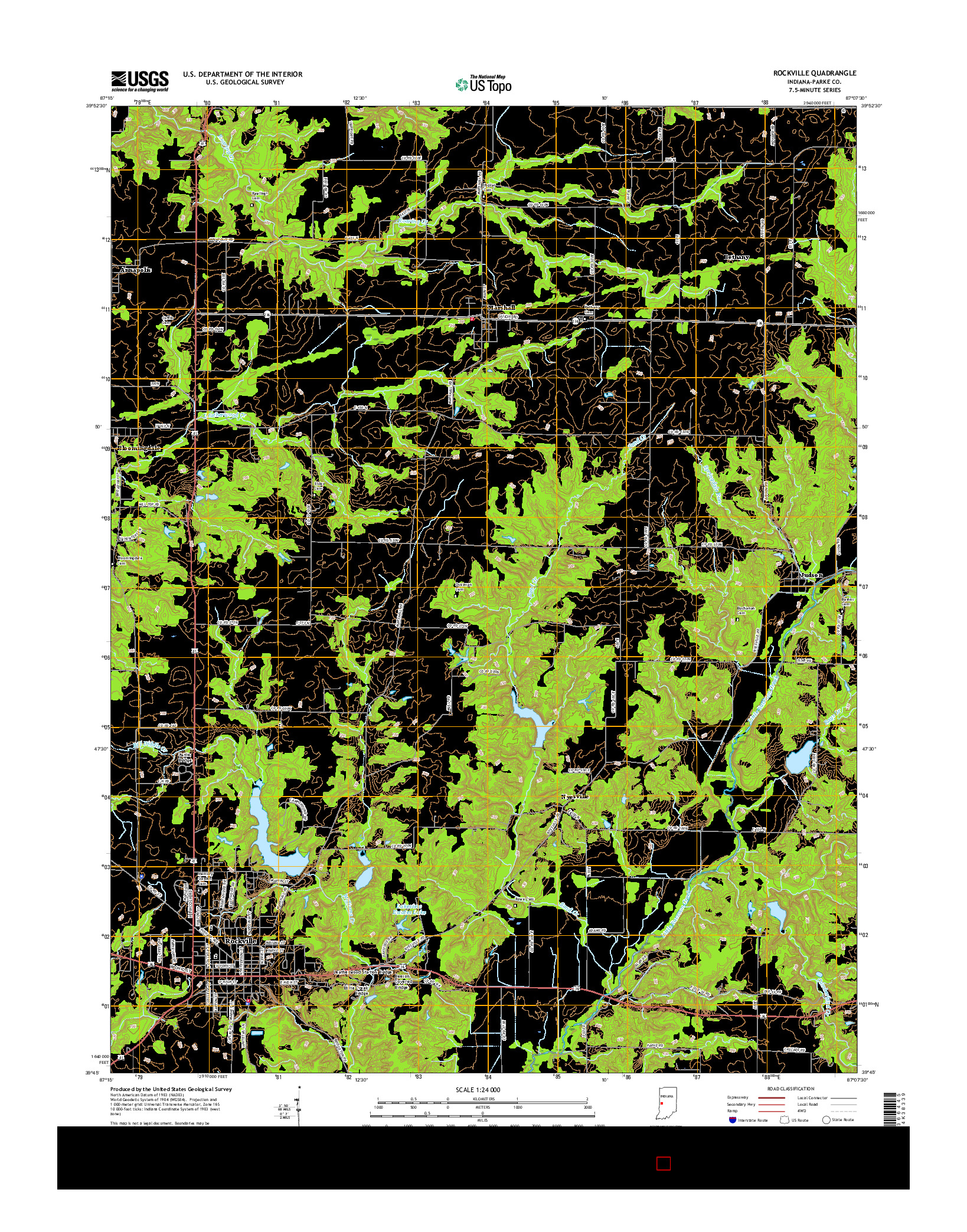 USGS US TOPO 7.5-MINUTE MAP FOR ROCKVILLE, IN 2016