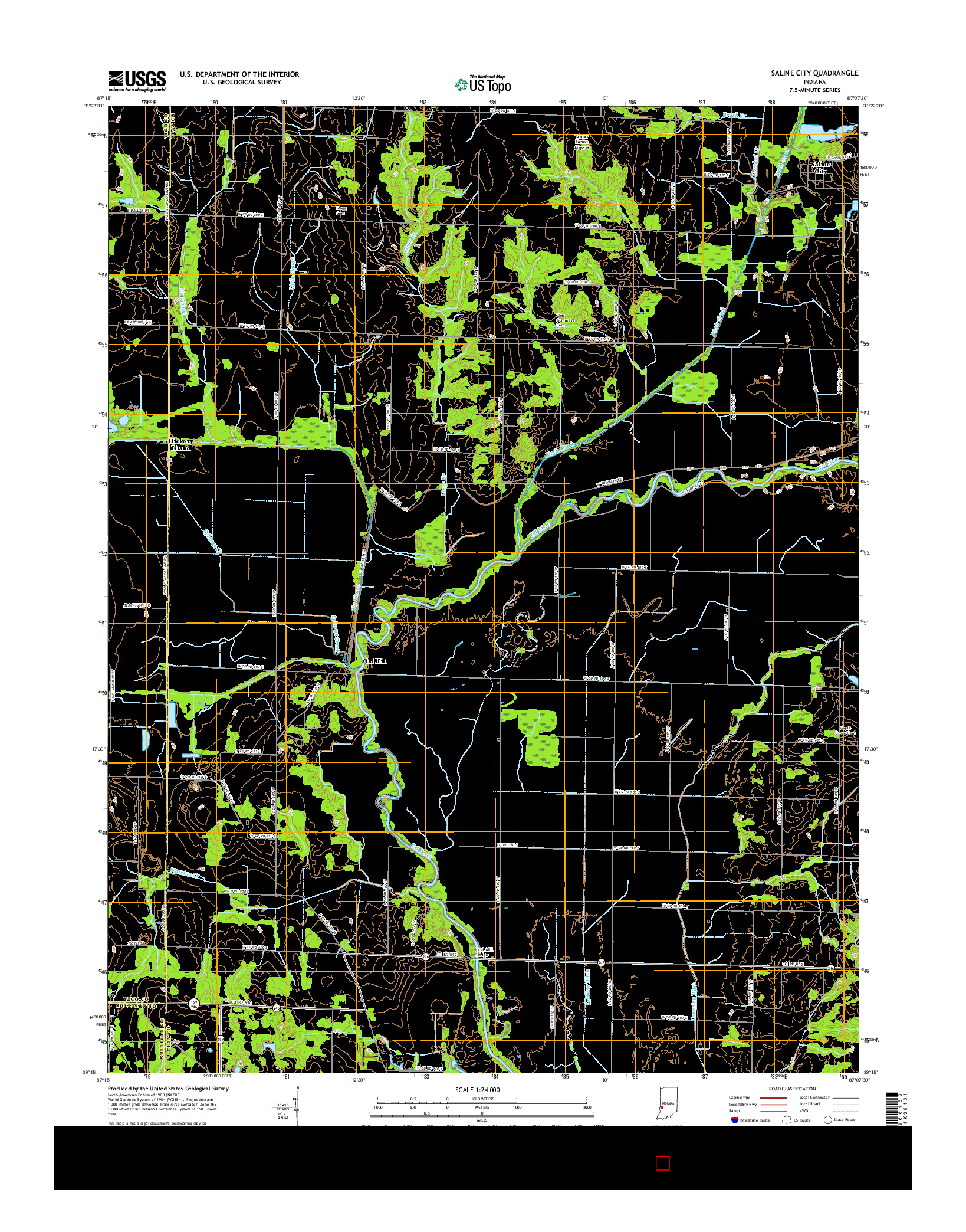 USGS US TOPO 7.5-MINUTE MAP FOR SALINE CITY, IN 2016