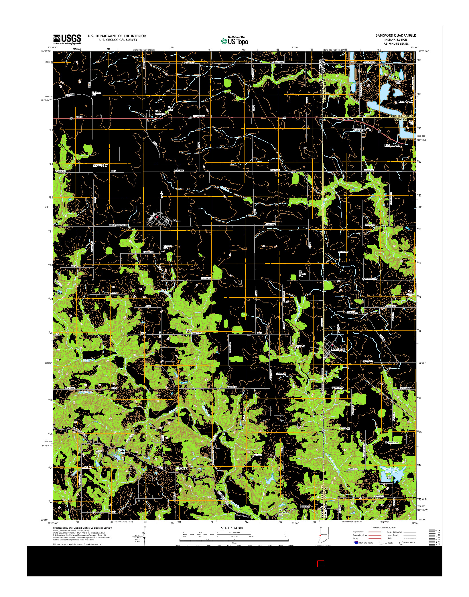 USGS US TOPO 7.5-MINUTE MAP FOR SANDFORD, IN-IL 2016