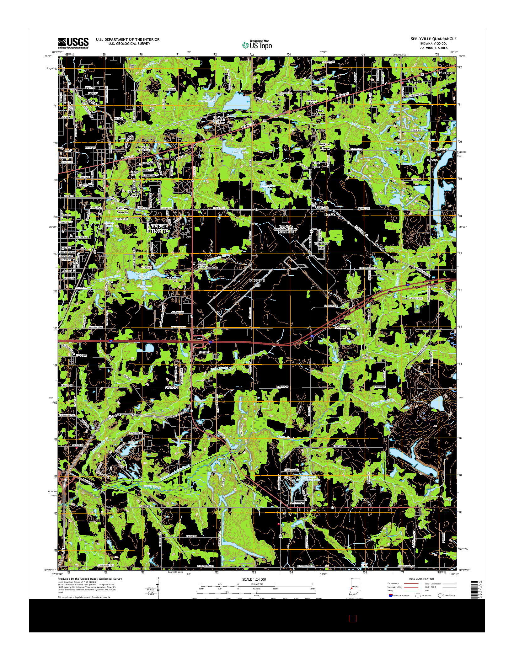 USGS US TOPO 7.5-MINUTE MAP FOR SEELYVILLE, IN 2016