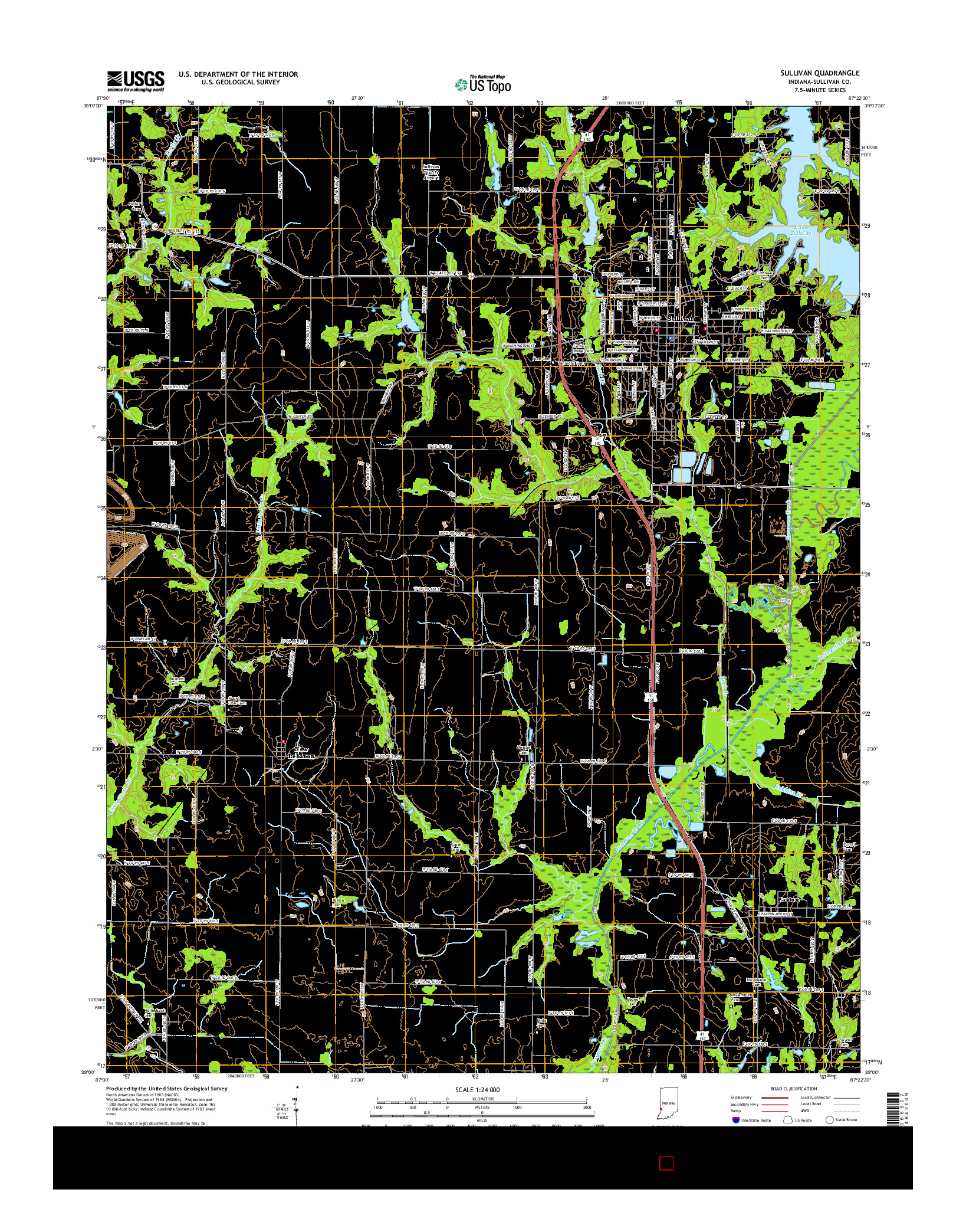 USGS US TOPO 7.5-MINUTE MAP FOR SULLIVAN, IN 2016