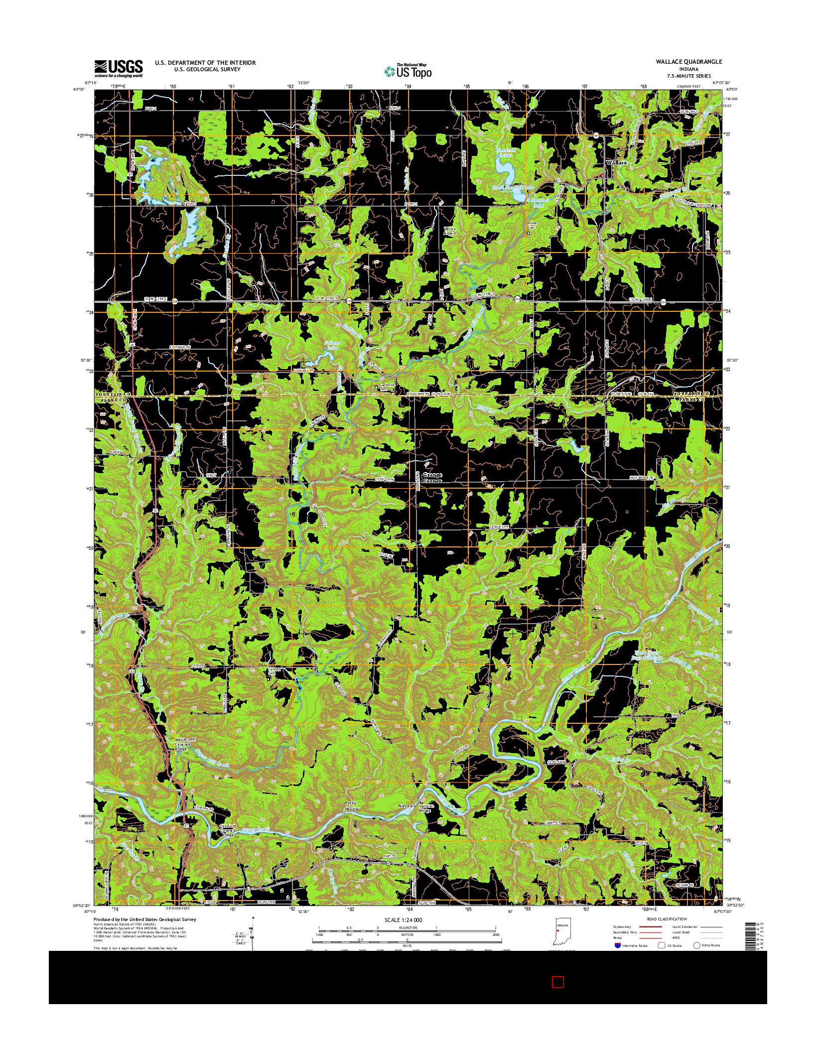 USGS US TOPO 7.5-MINUTE MAP FOR WALLACE, IN 2016