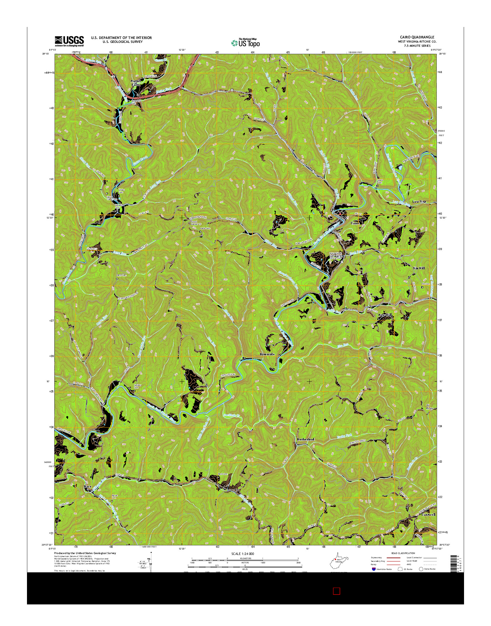 USGS US TOPO 7.5-MINUTE MAP FOR CAIRO, WV 2016