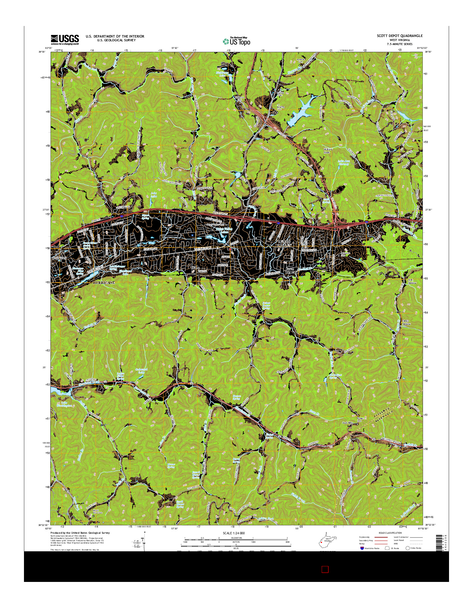 USGS US TOPO 7.5-MINUTE MAP FOR SCOTT DEPOT, WV 2016