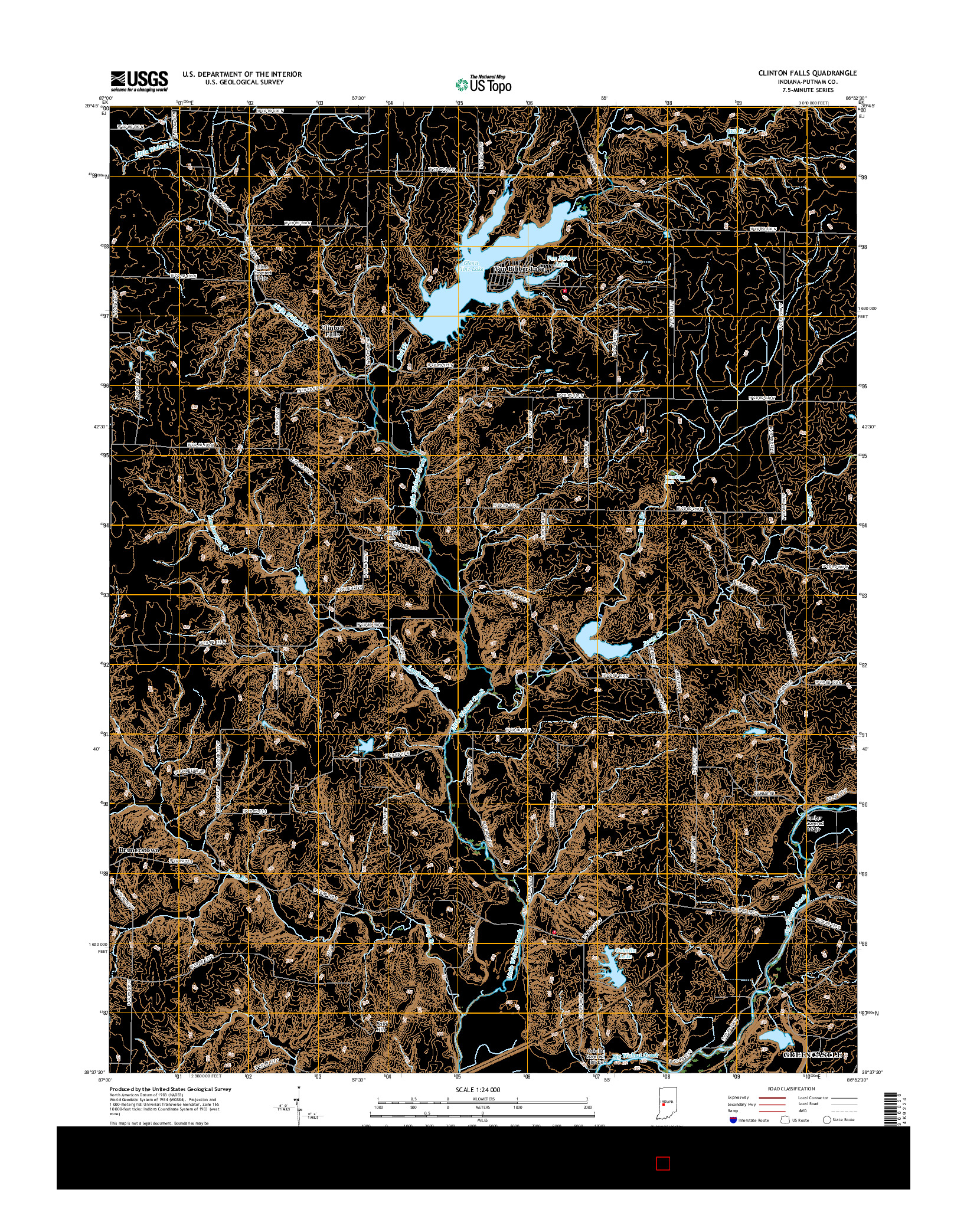 USGS US TOPO 7.5-MINUTE MAP FOR CLINTON FALLS, IN 2016