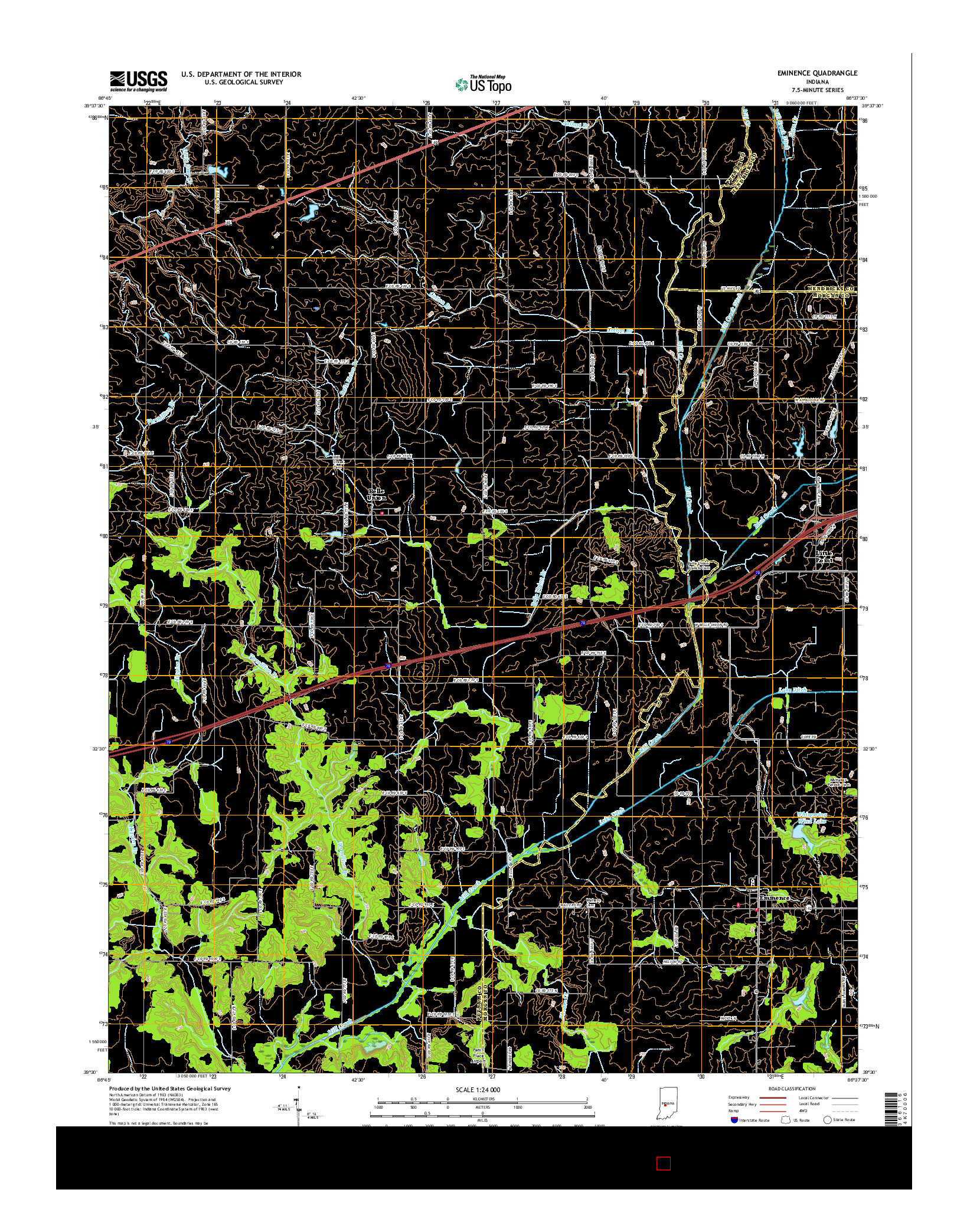 USGS US TOPO 7.5-MINUTE MAP FOR EMINENCE, IN 2016