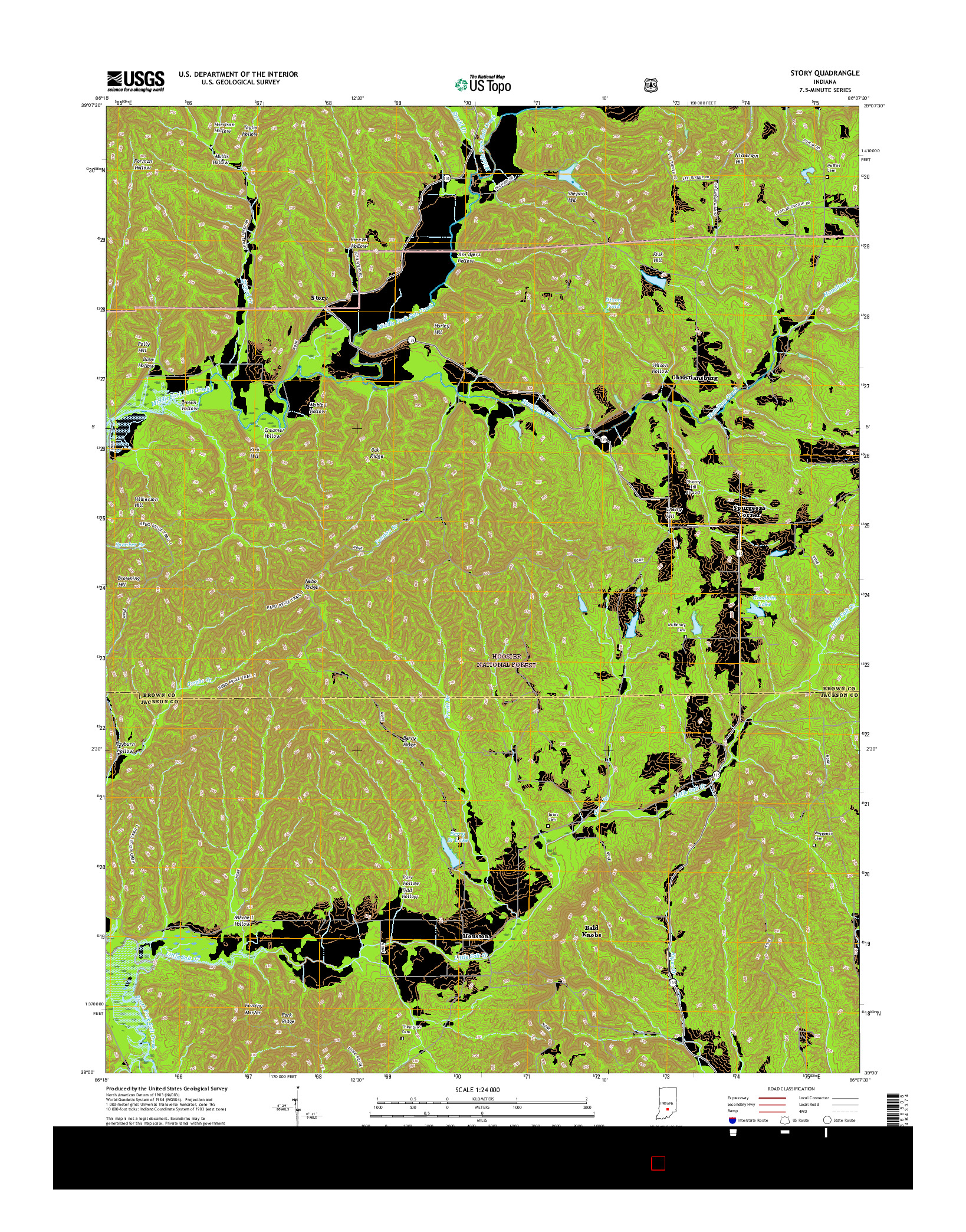 USGS US TOPO 7.5-MINUTE MAP FOR STORY, IN 2016