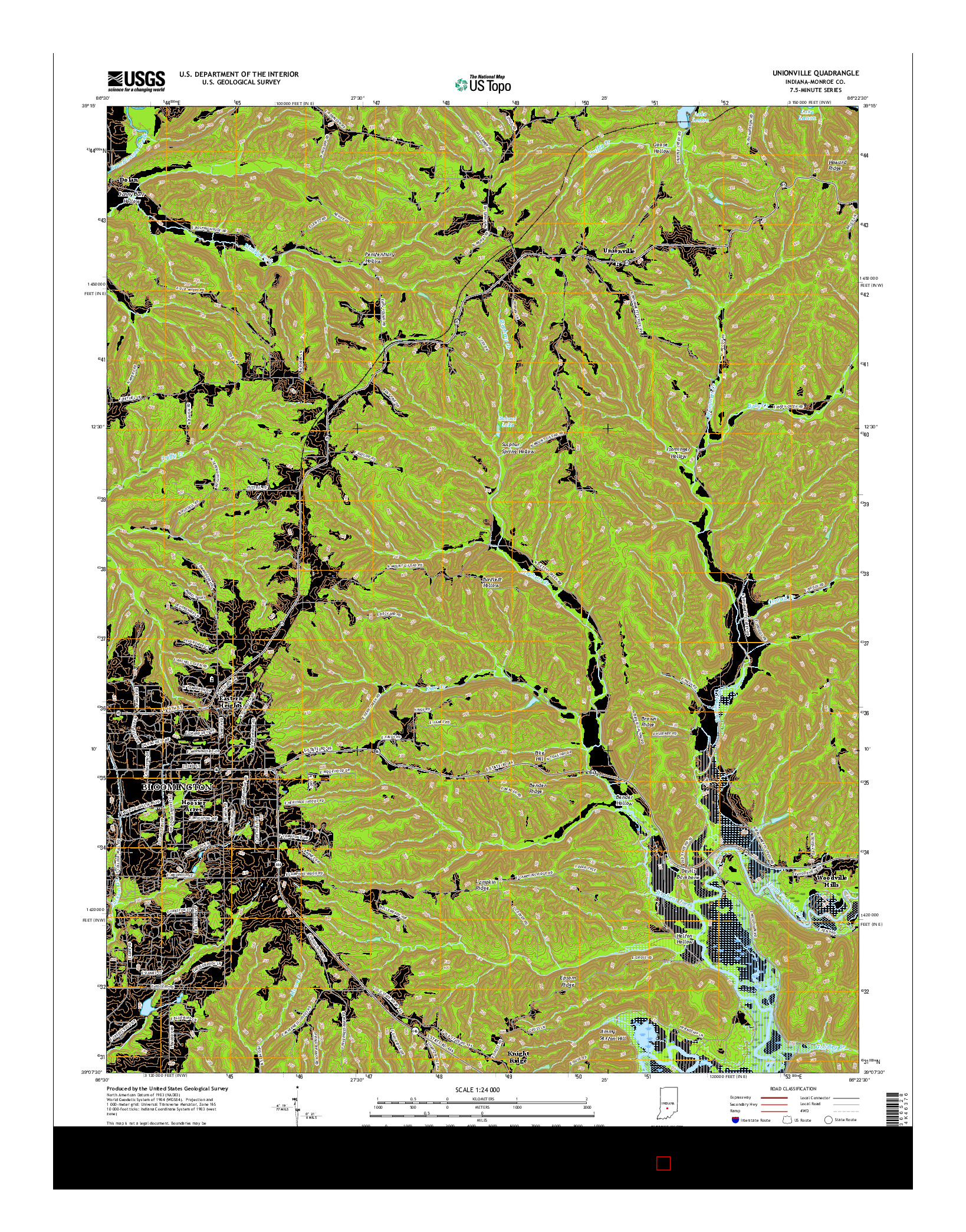 USGS US TOPO 7.5-MINUTE MAP FOR UNIONVILLE, IN 2016