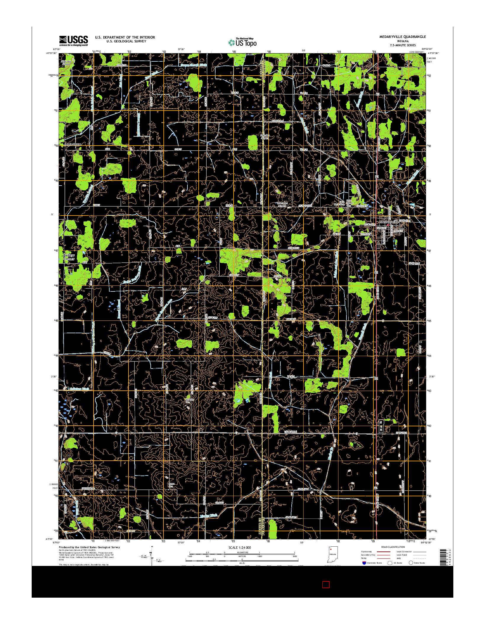 USGS US TOPO 7.5-MINUTE MAP FOR MEDARYVILLE, IN 2016