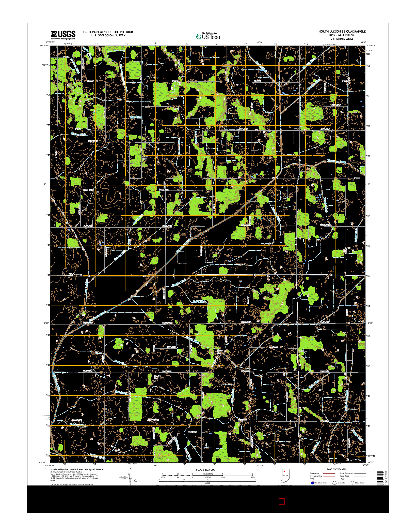 USGS US TOPO 7.5-MINUTE MAP FOR NORTH JUDSON SE, IN 2016