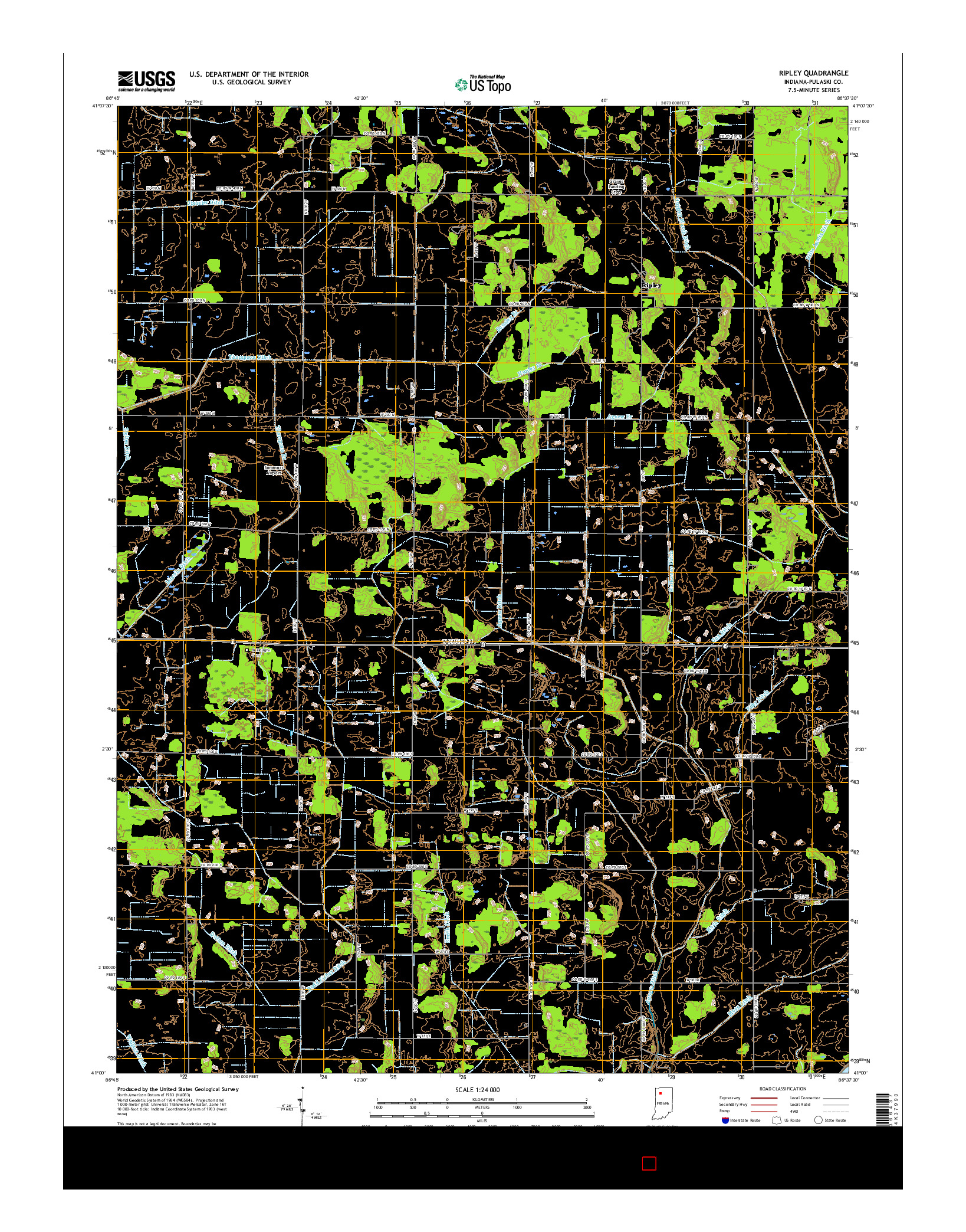 USGS US TOPO 7.5-MINUTE MAP FOR RIPLEY, IN 2016