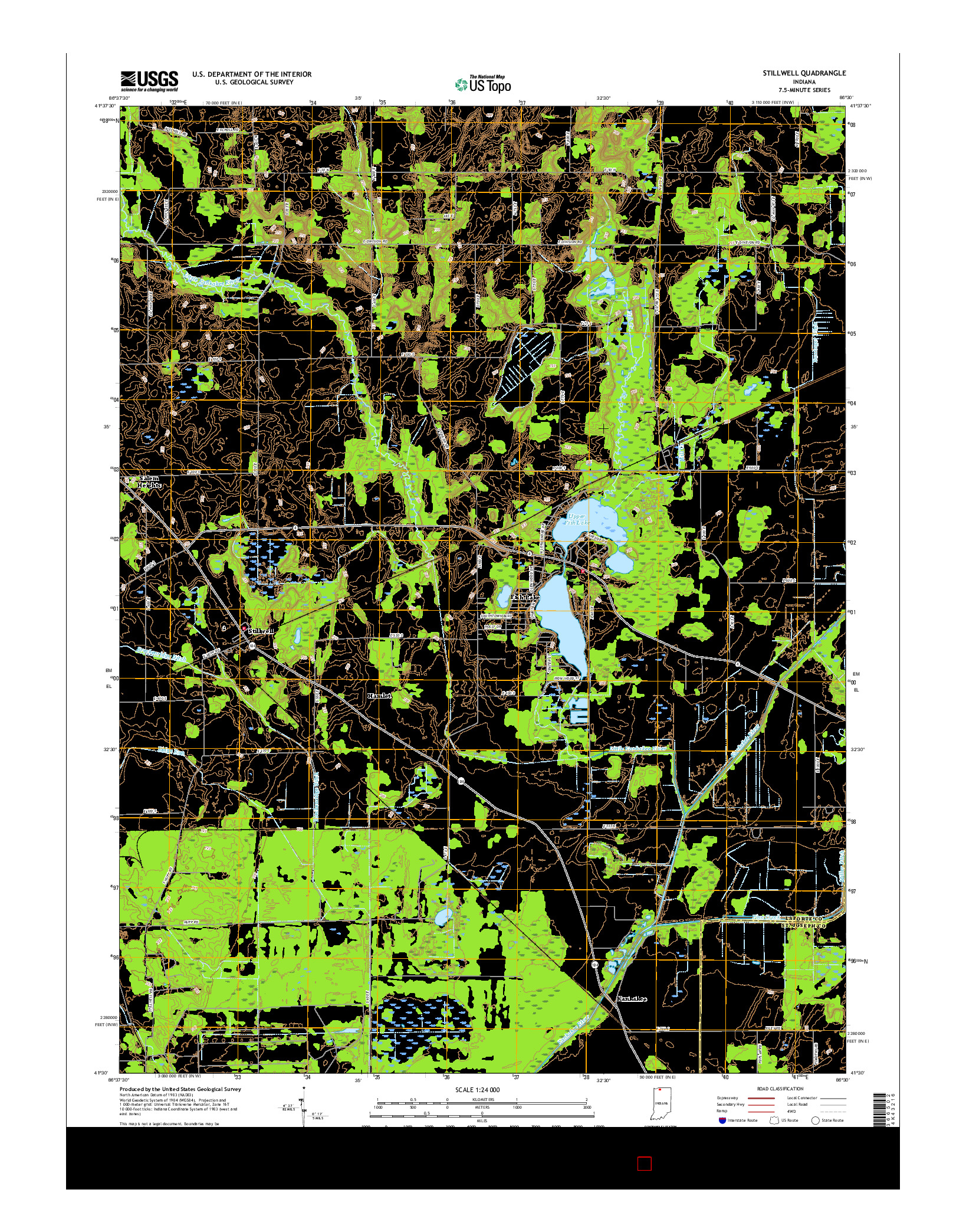 USGS US TOPO 7.5-MINUTE MAP FOR STILLWELL, IN 2016