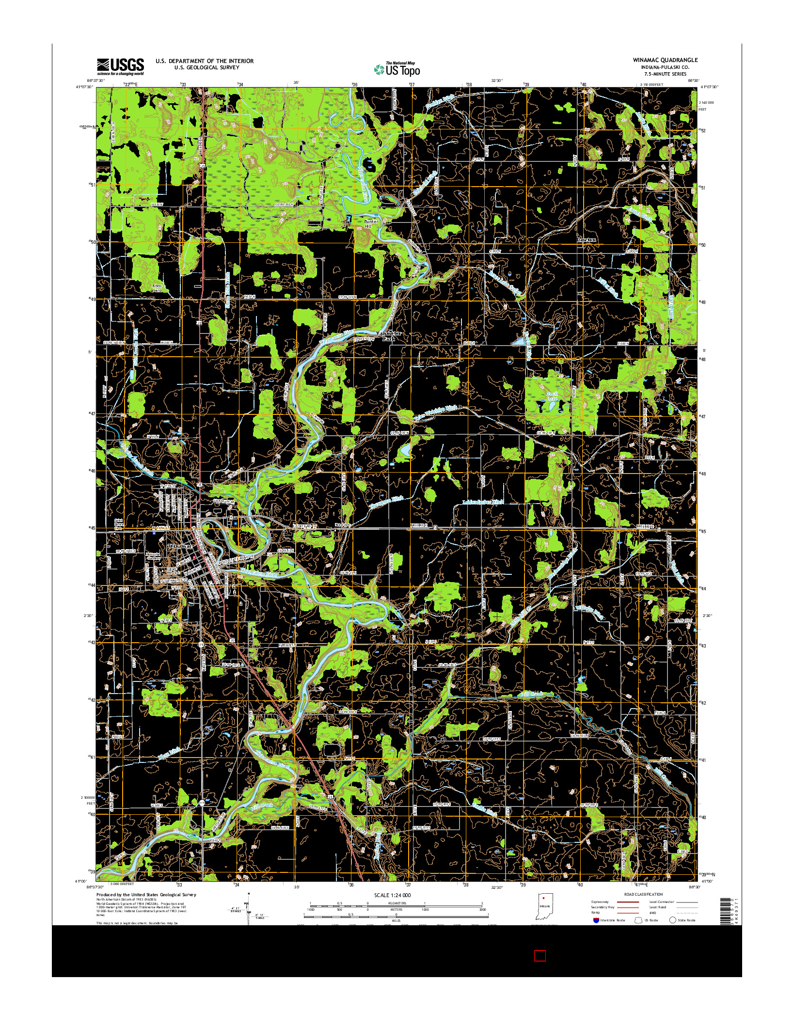 USGS US TOPO 7.5-MINUTE MAP FOR WINAMAC, IN 2016