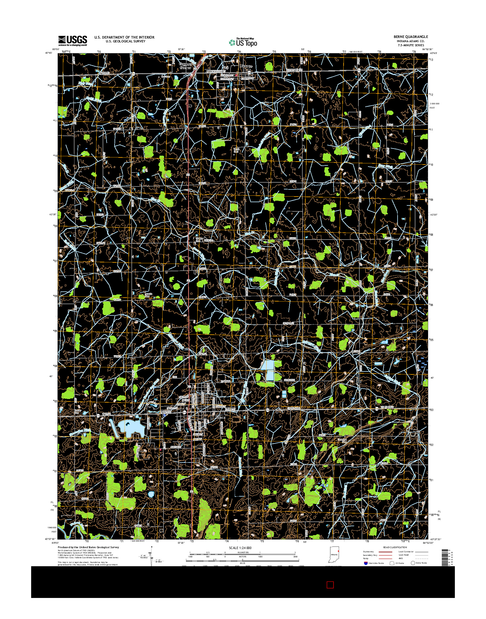 USGS US TOPO 7.5-MINUTE MAP FOR BERNE, IN 2016