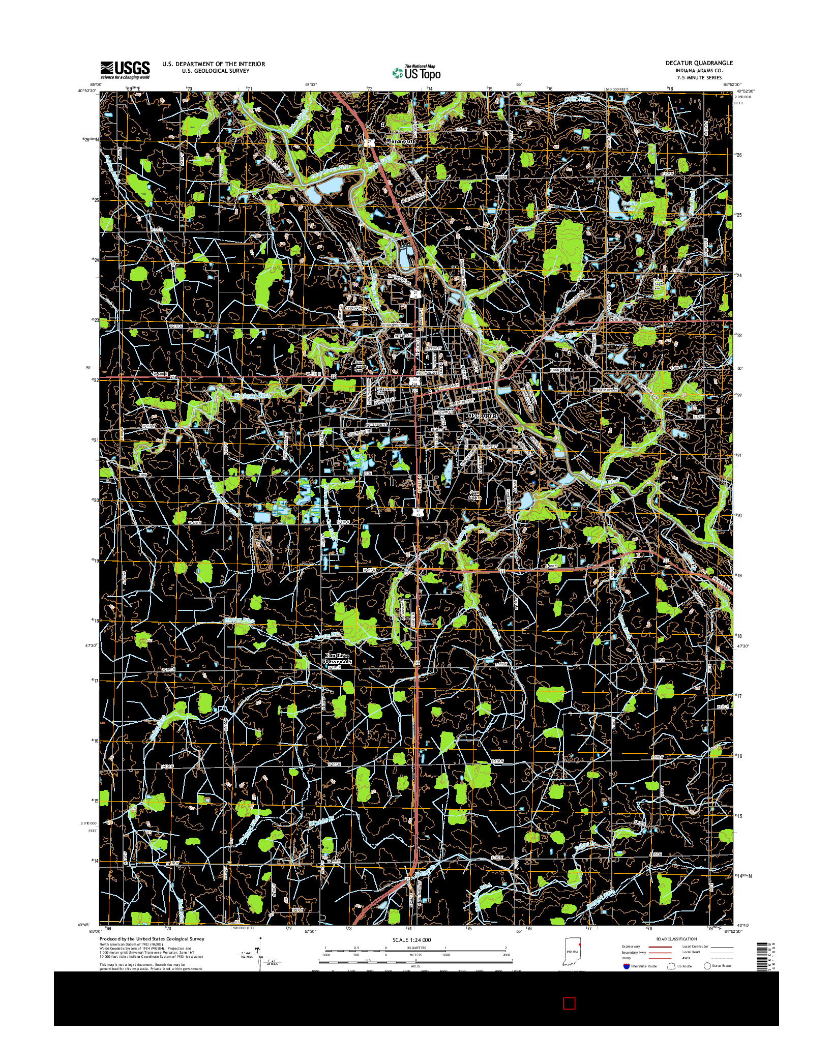 USGS US TOPO 7.5-MINUTE MAP FOR DECATUR, IN 2016